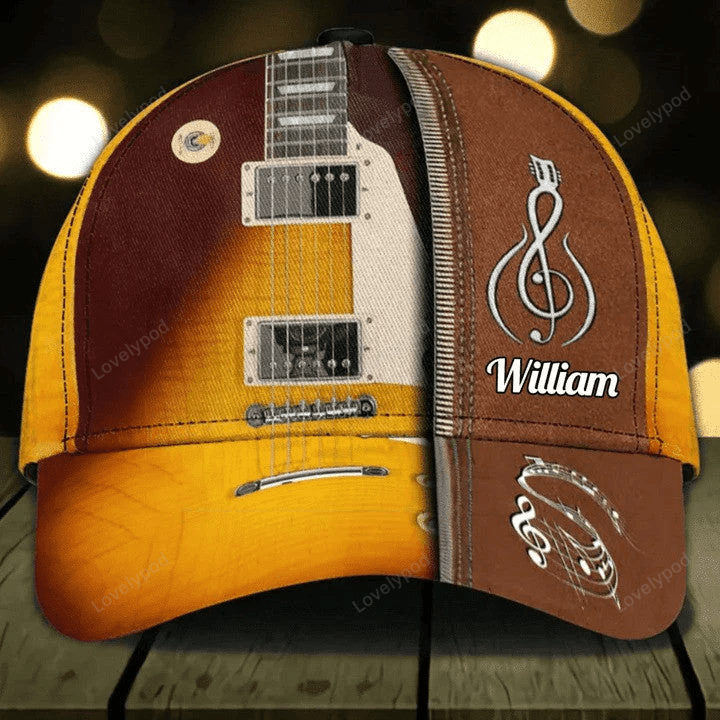 Personalized Guitar Hat for Him, Guitar 3D Baseball Cap for Boyfriend's Birthday, Guitar Club Accessories for Him Trucker Hats Custom Hats Gifts For Men & Women