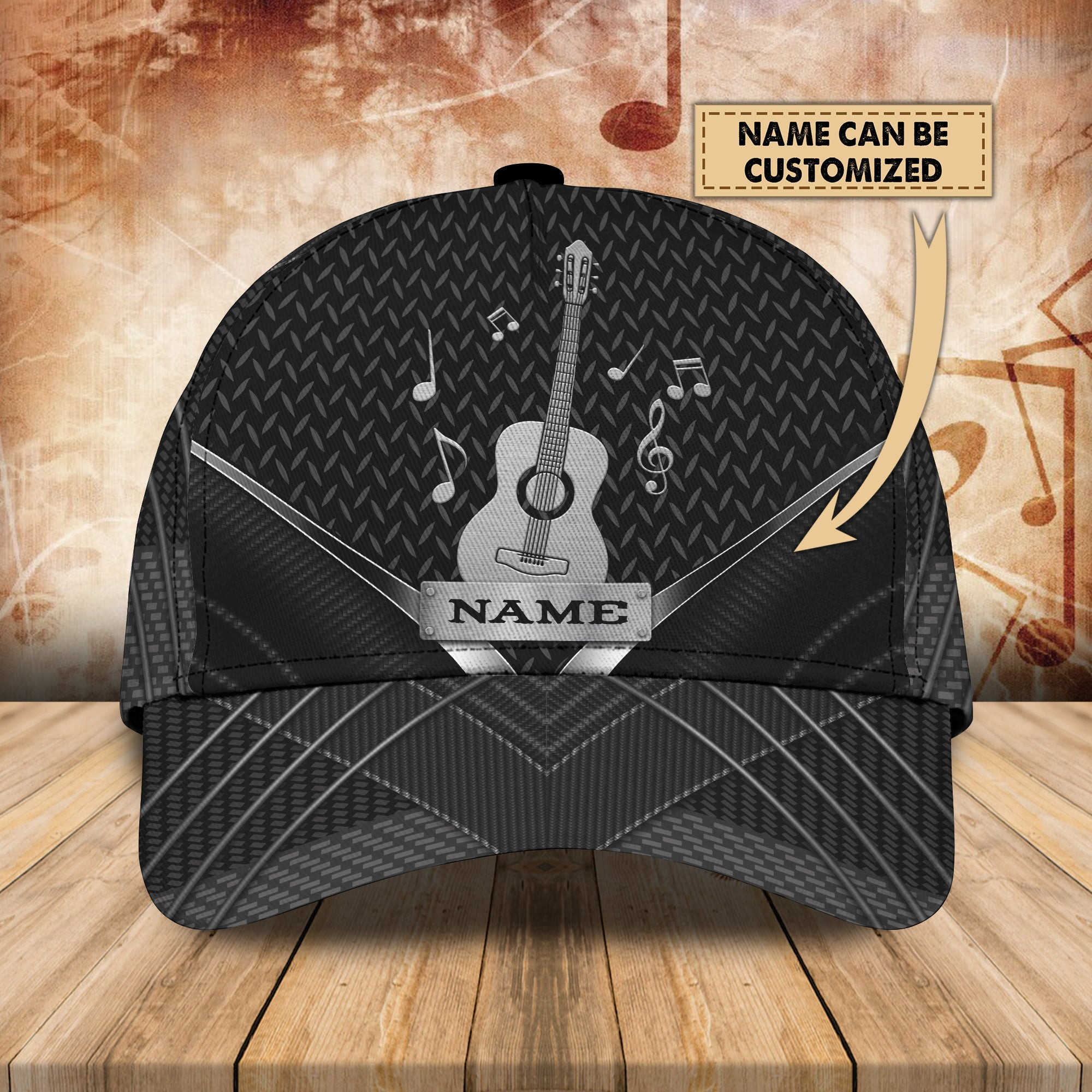 Personalized Guitar Name Cap Trucker Hats Custom Hats Gifts For Men & Women