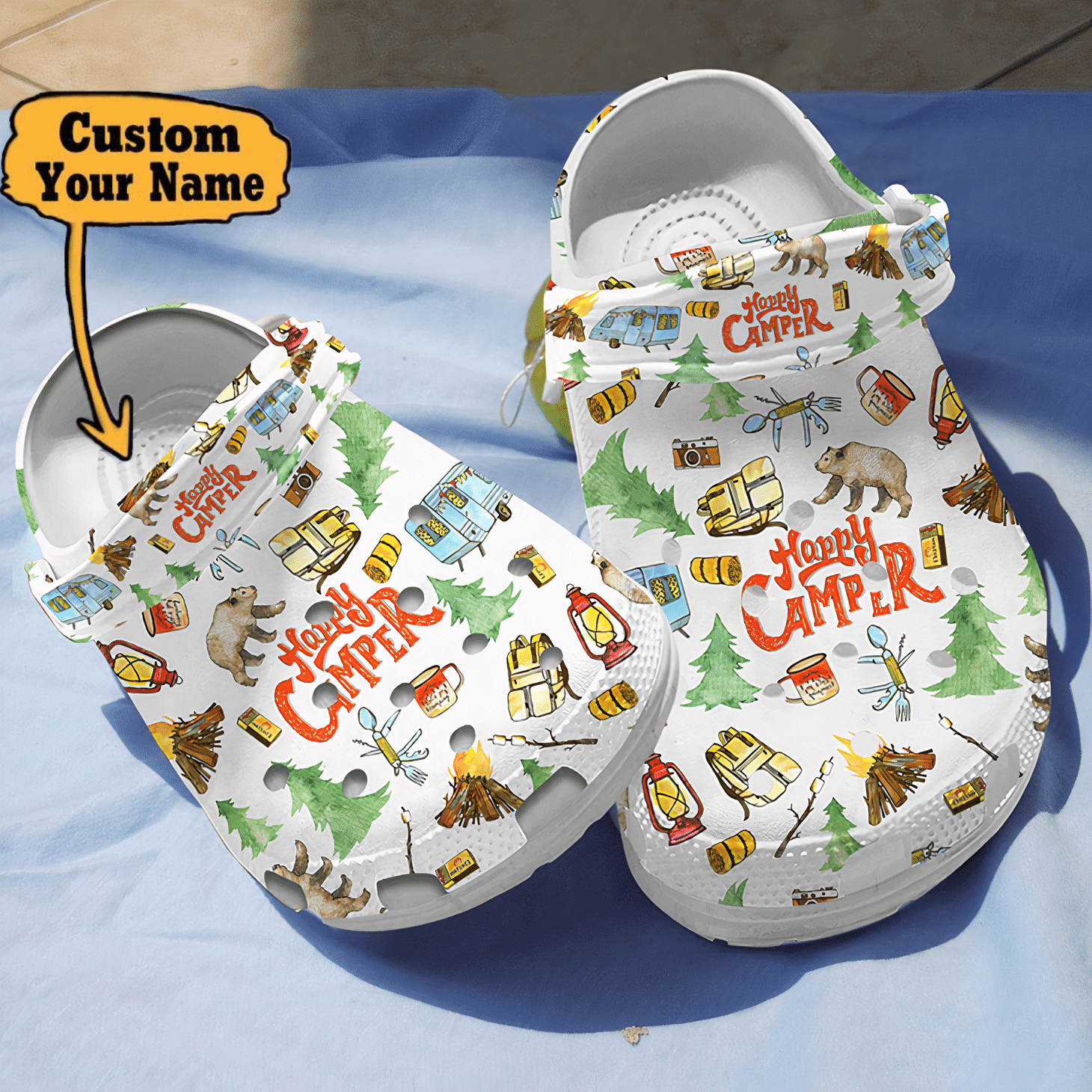 Personalized Happy Camper Shoes Camping