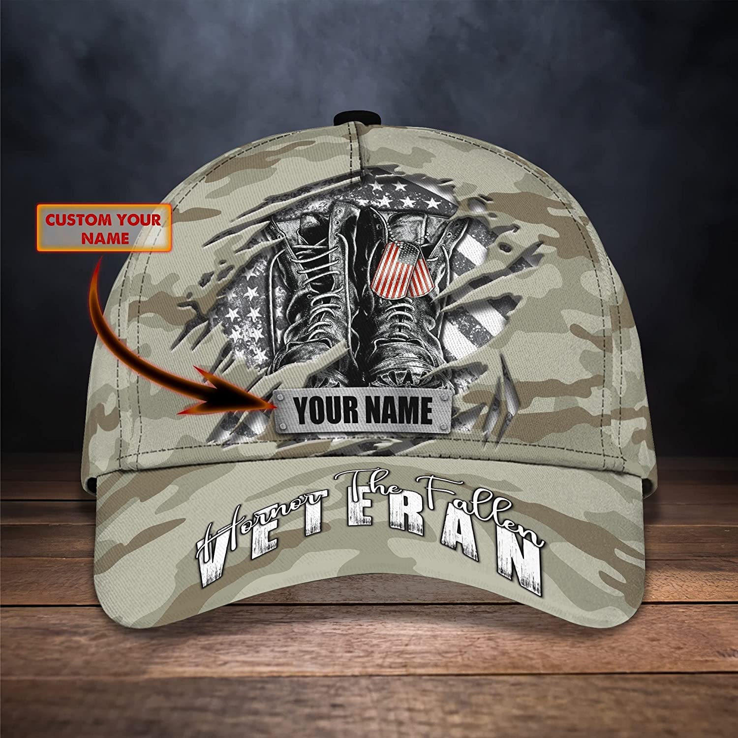 Personalized Hat 3D Veteran, Honor The Fallen Veteran 3D Cap, Gift For Veteran Trucker Hats Custom Hats Gifts For Men & Women