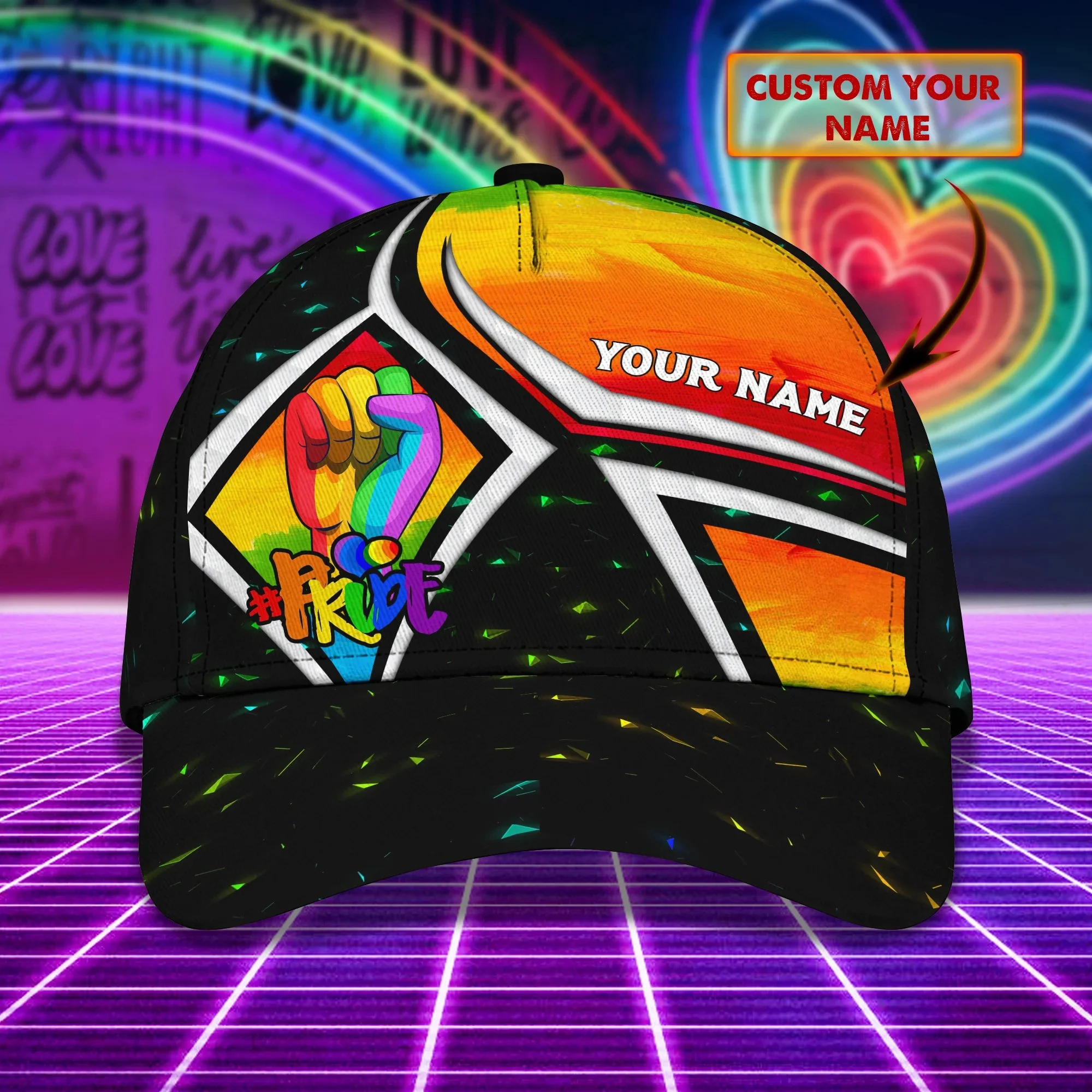 Personalized Hate Has No Home Here LGBT Classic Cap for Him, Her LGBT Pride Hats Outfit Trucker Hats Custom Hats Gifts For Men & Women
