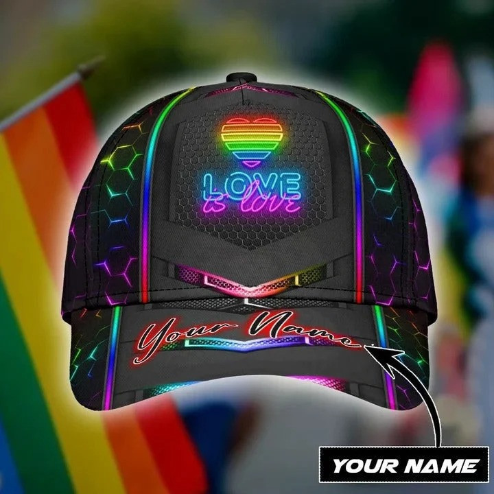 Personalized Hate Has No Home Here LGBT Classic Cap for Him, Her LGBT Pride Hats Outfit Trucker Hats Custom Hats Gifts For Men & Women