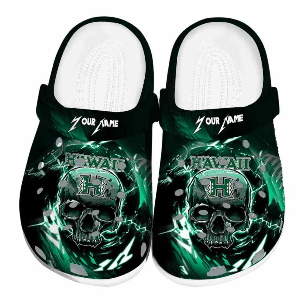 Personalized Hawaii Rainbow Warriors Gothic Skull ClogTVC1801816