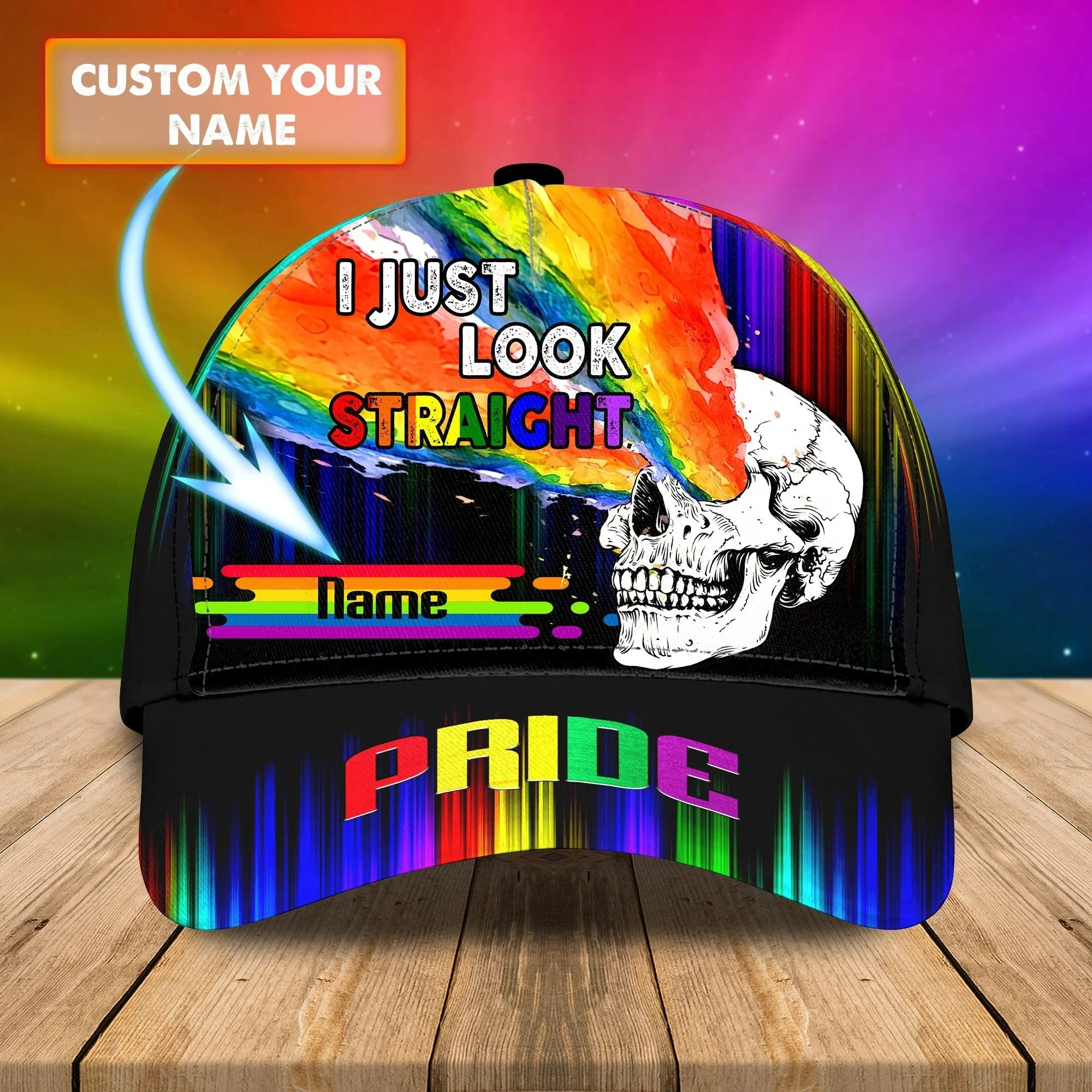 Personalized Heart LGBT Leather Pattern Classic Cap, Gaymer, Lesbian, Transgender, Bisexual, Pansexual Hats Trucker Hats Custom Hats Gifts For Men & Women