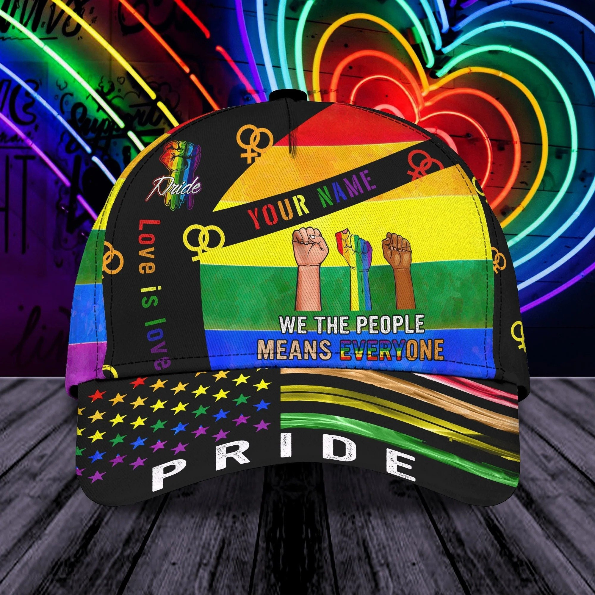 Personalized Heart LGBT Leather Pattern Classic Cap, Gaymer, Lesbian, Transgender, Bisexual, Pansexual Hats Trucker Hats Custom Hats Gifts For Men & Women