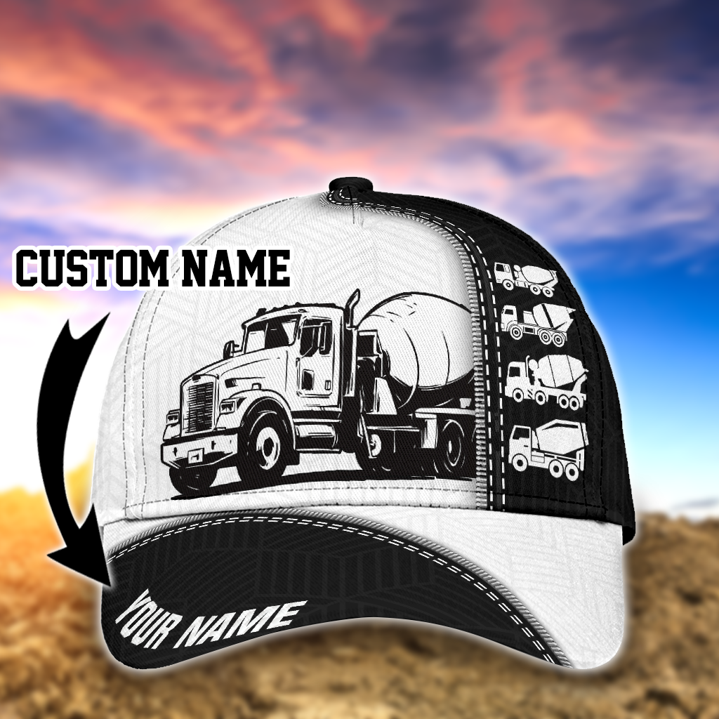 Personalized Heavy Equipment 3D Cap Hat, Concrete Pump 3D Classic Cap Hat Trucker Hats Custom Hats Gifts For Men & Women