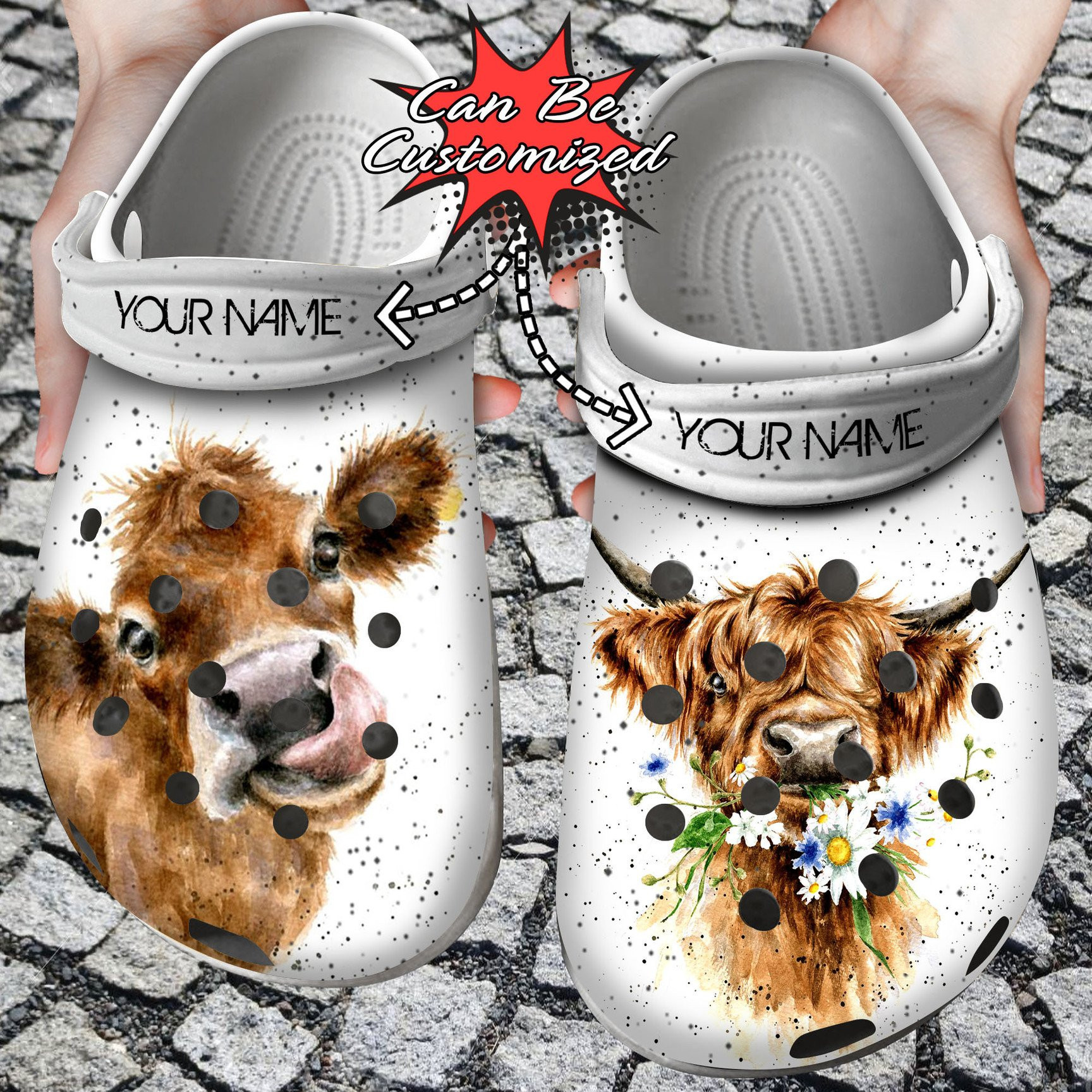 Personalized Heifer Cow clog Shoes Custom