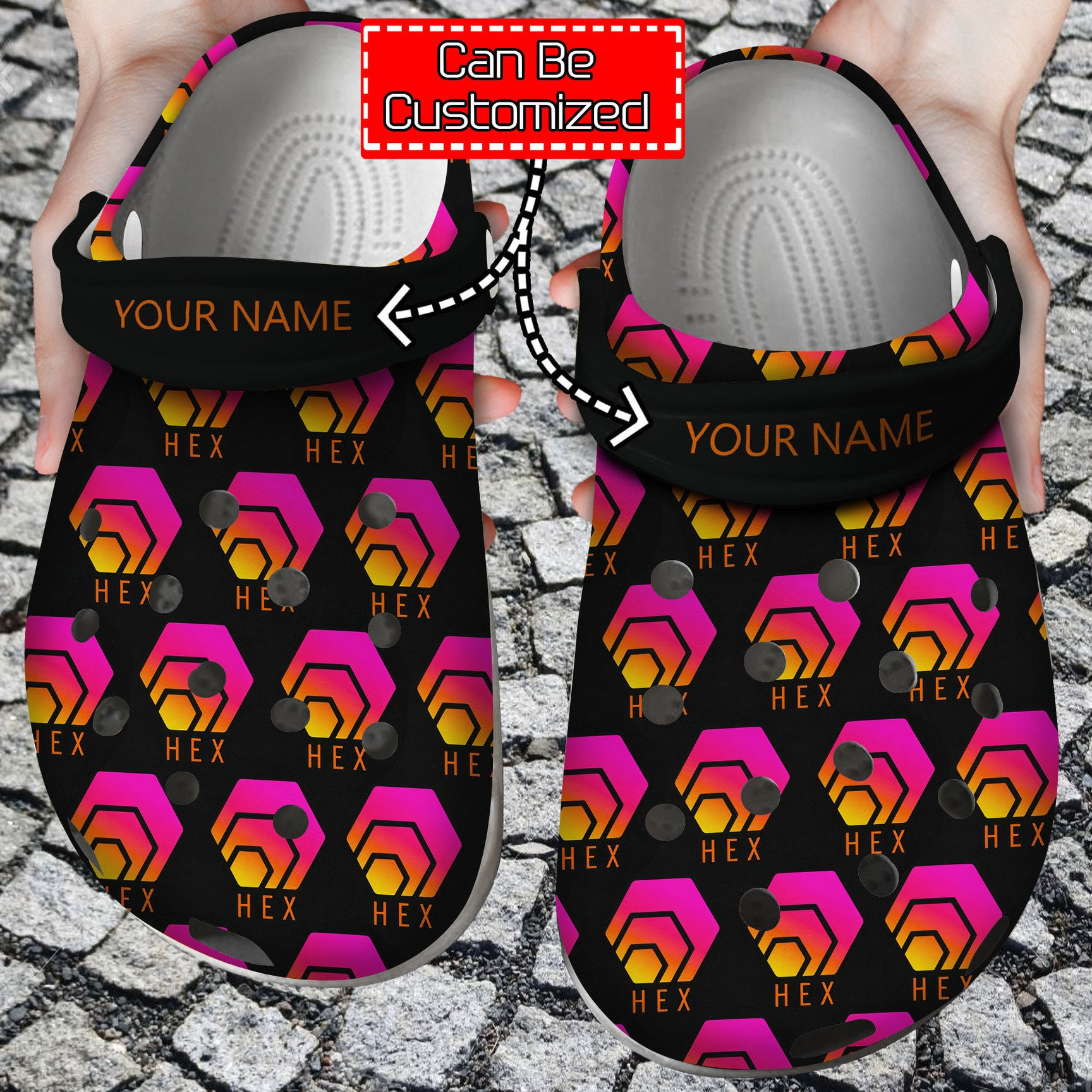 Personalized HEX Crypto Pattern clog Shoes Crypto