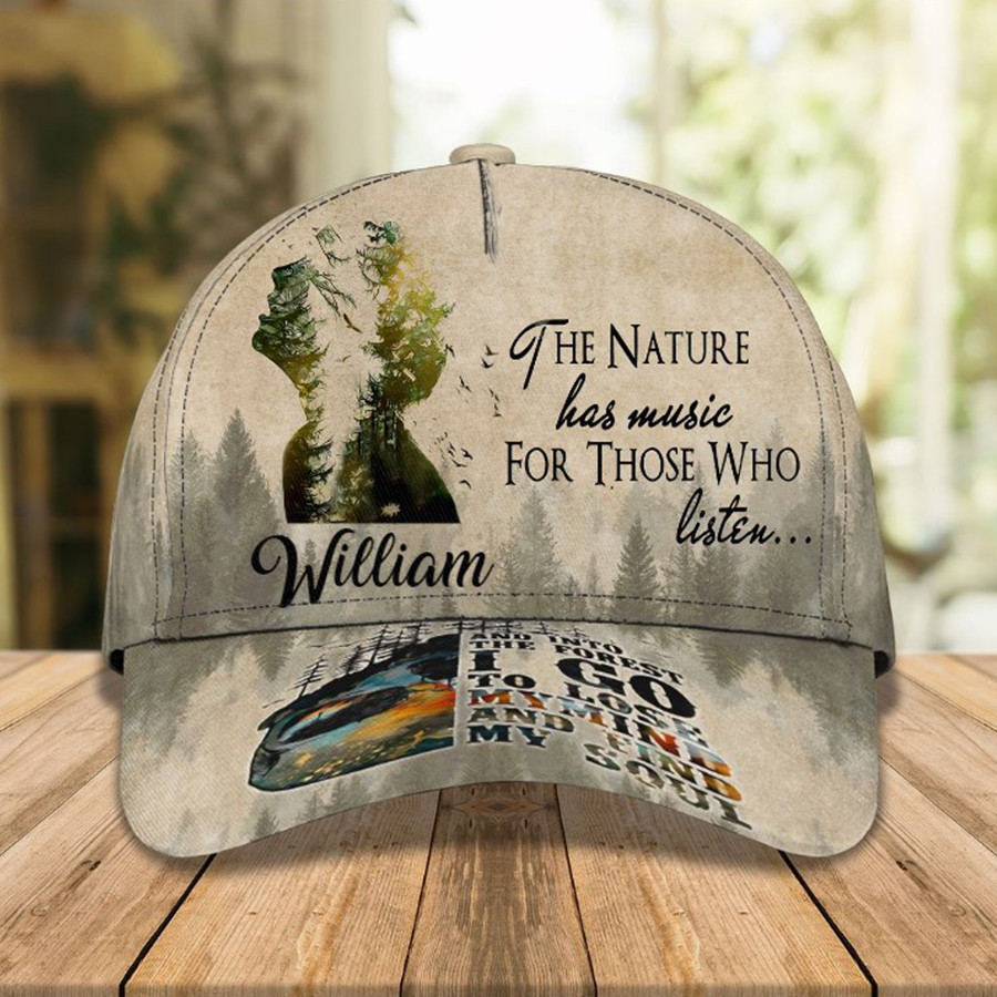 Personalized Hiking 3D Cap for Boy, Forest Pattern Hiking Hat for Boyfriend Birthday Trucker Hats Custom Hats Gifts For Men & Women