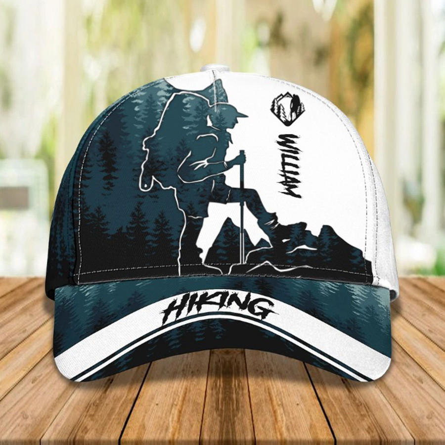 Personalized Hiking 3D Cap for Boy, Forest Pattern Hiking Hat for Boyfriend Birthday Trucker Hats Custom Hats Gifts For Men & Women