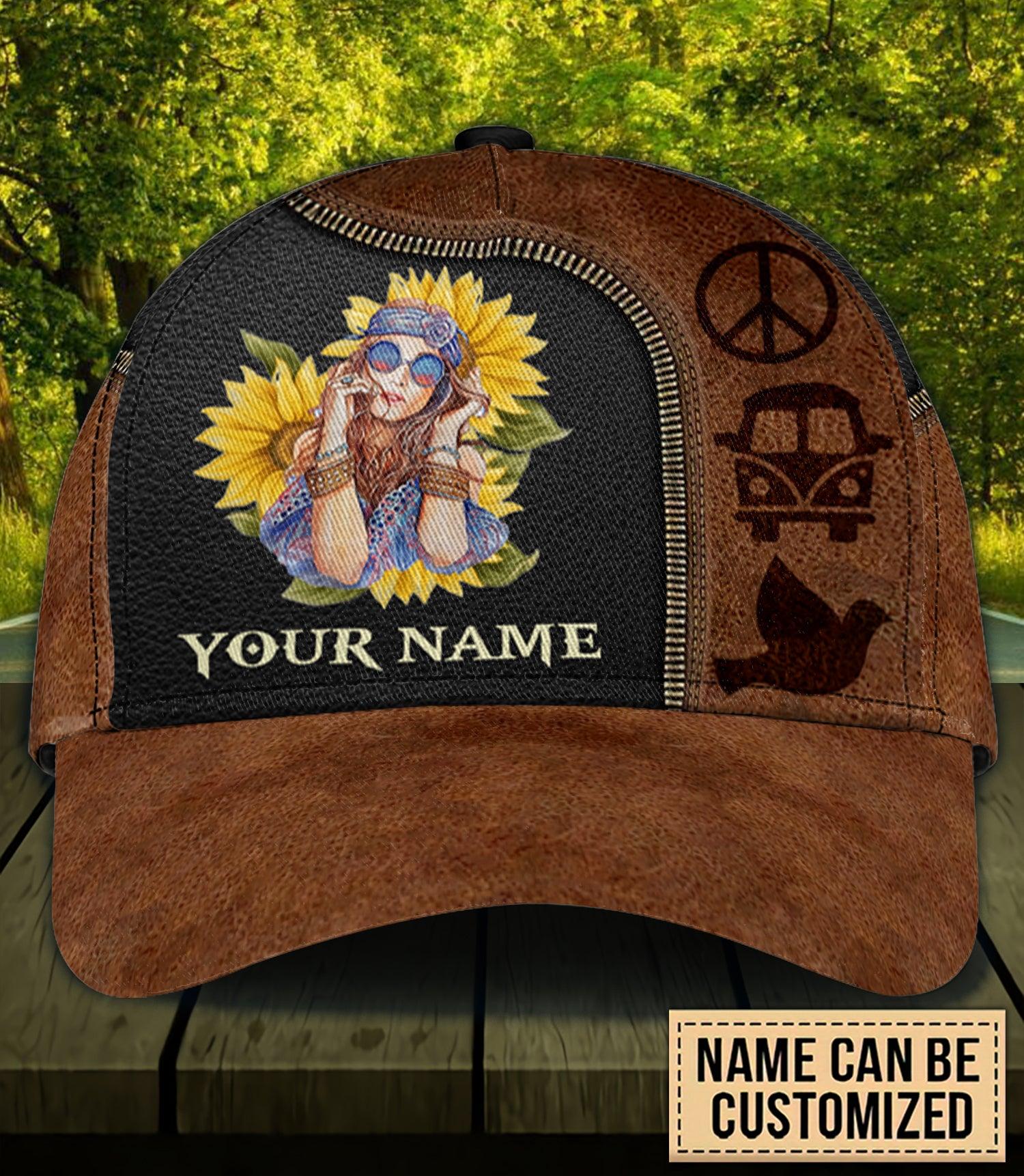 Personalized Hippie Classic Cap, Personalized Gift for Hippie Life, Hippie Lovers Trucker Hats Custom Hats Gifts For Men & Women