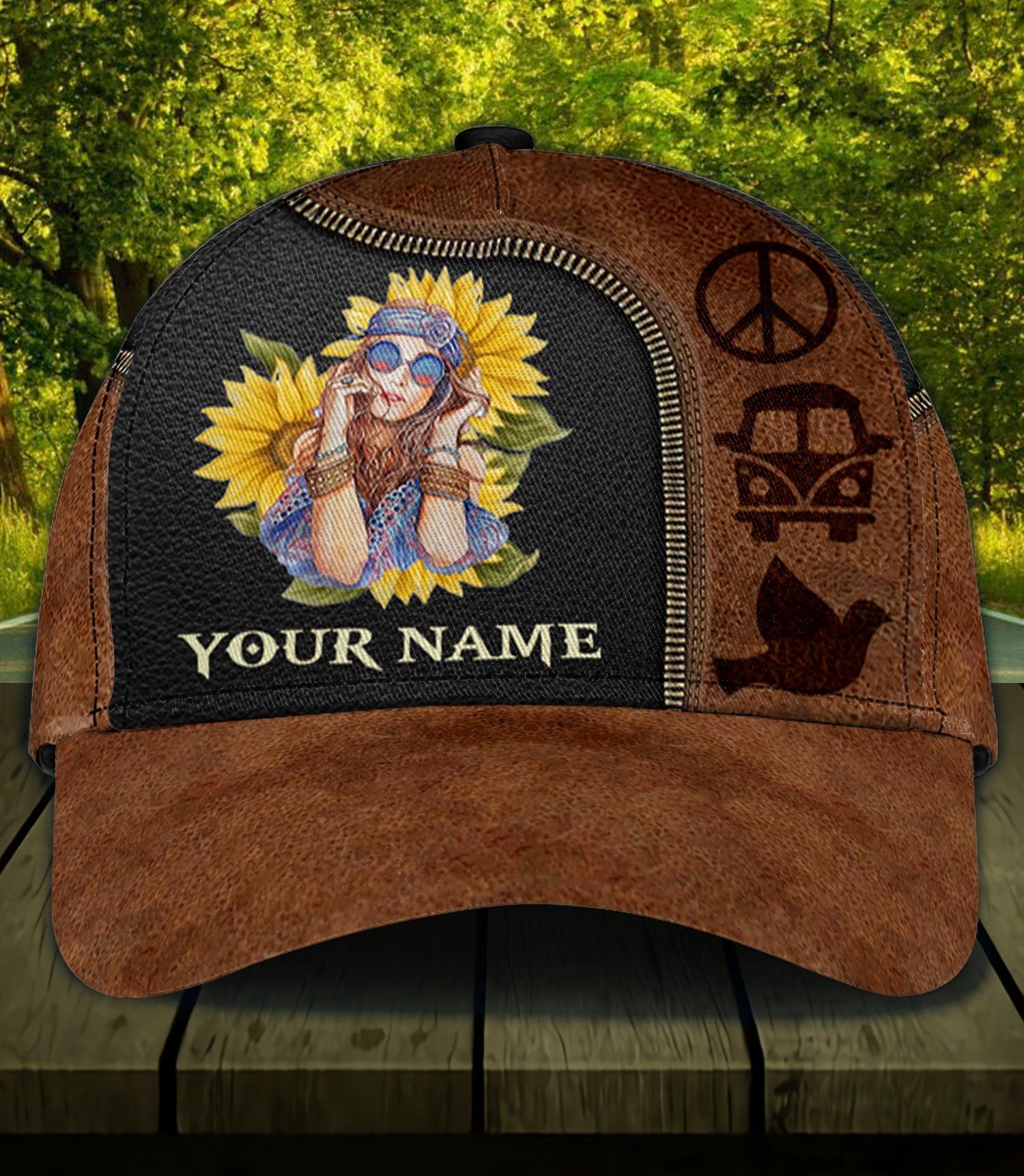 Personalized Hippie Classic Cap, Personalized Gift for Hippie Life, Hippie Lovers Trucker Hats Custom Hats Gifts For Men & Women