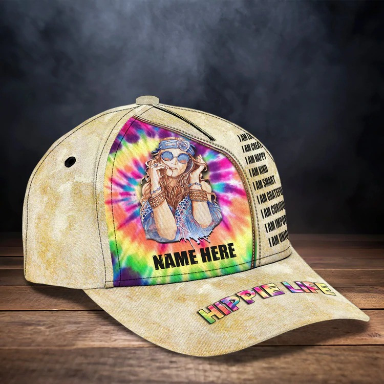 Personalized Hippie Life, Hippie Girl, Hippie Cap 3D Classic Cap All Over Prints for Hippie Style Lovers Trucker Hats Custom Hats Gifts For Men & Women