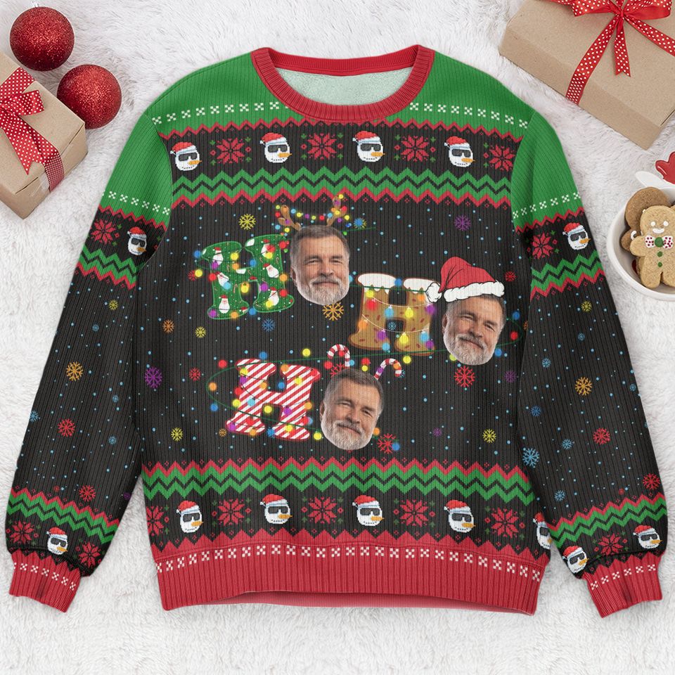 Personalized Ho Ho Ho Christmas Ugly Sweater