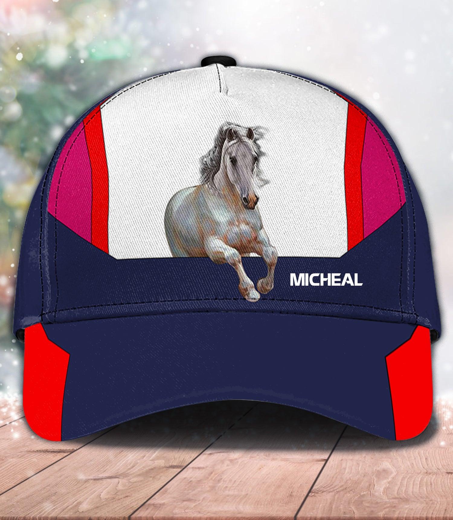 Personalized Horse Classic Cap, Personalized Gift for Horse Lovers Trucker Hats Custom Hats Gifts For Men & Women