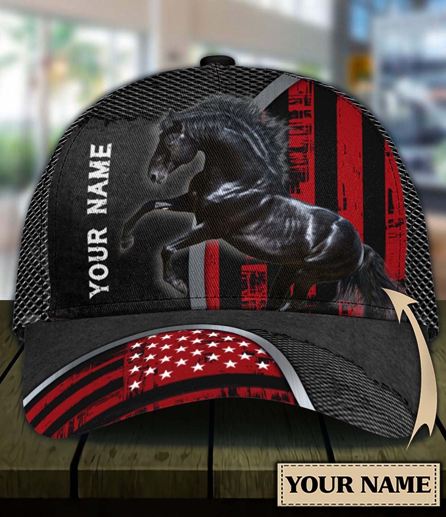 Personalized Horse Classic Cap, Personalized Gift for Horse Lovers Trucker Hats Custom Hats Gifts For Men & Women