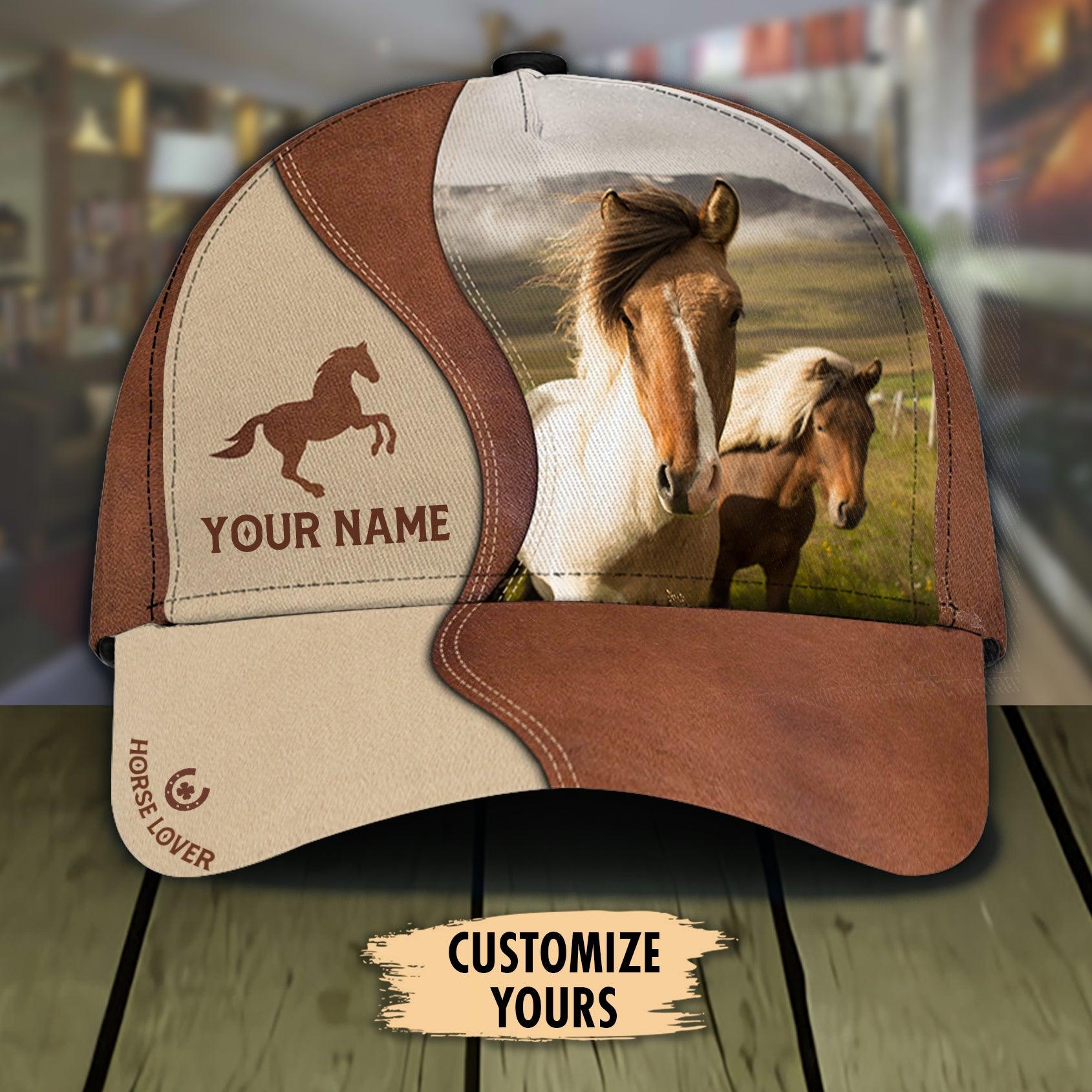 Personalized Horse Classic Cap, Personalized Gift for Horse Lovers Trucker Hats Custom Hats Gifts For Men & Women