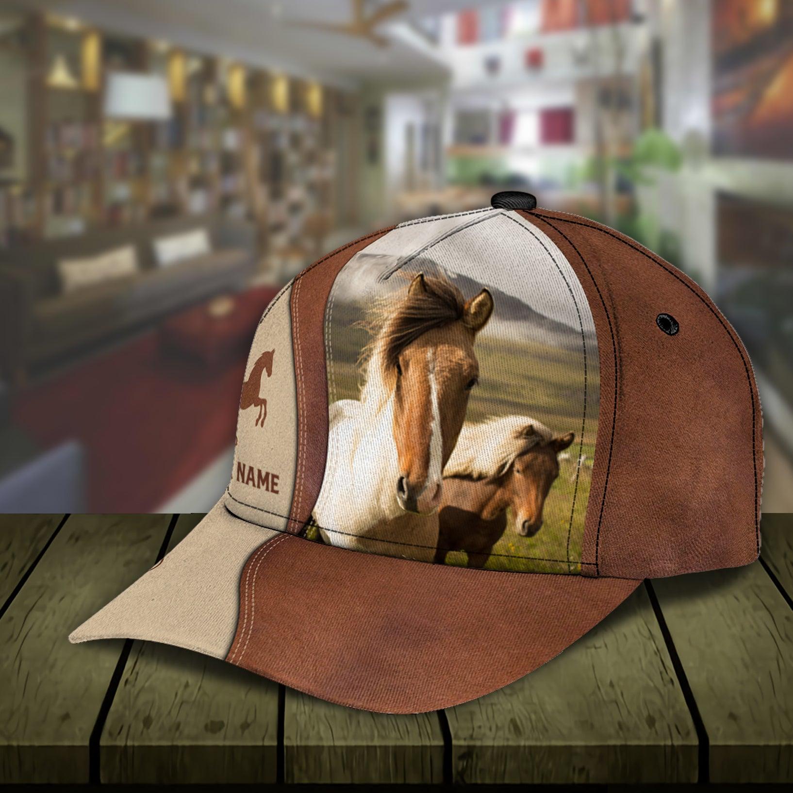 Personalized Horse Classic Cap, Personalized Gift for Horse Lovers Trucker Hats Custom Hats Gifts For Men & Women