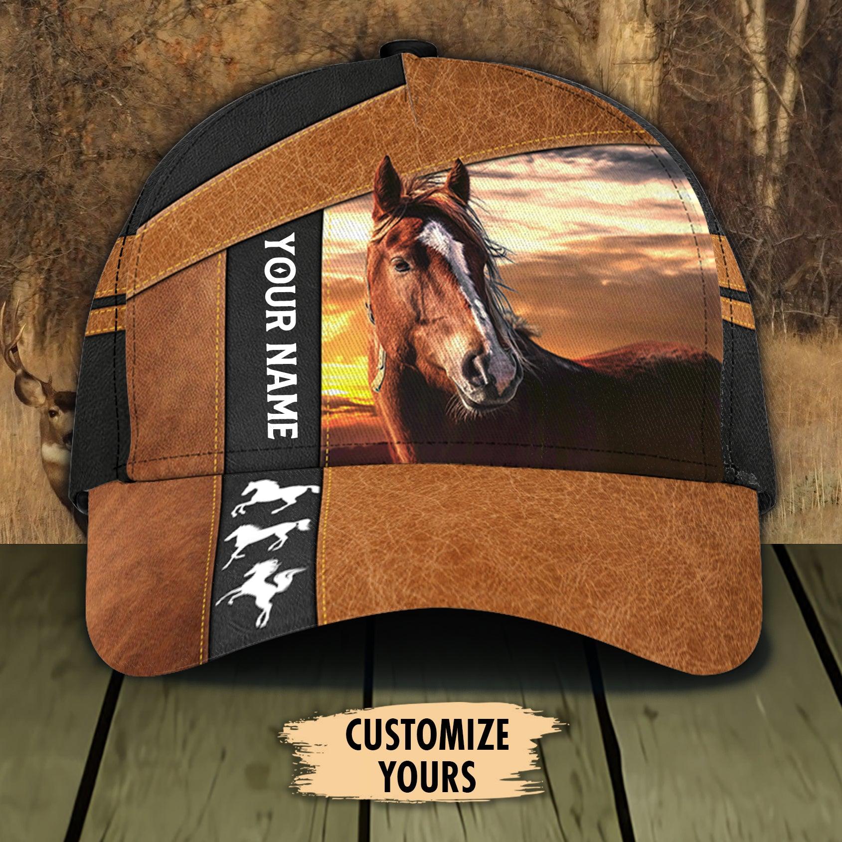 Personalized Horse Classic Cap, Personalized Gift for Horse Lovers Trucker Hats Custom Hats Gifts For Men & Women