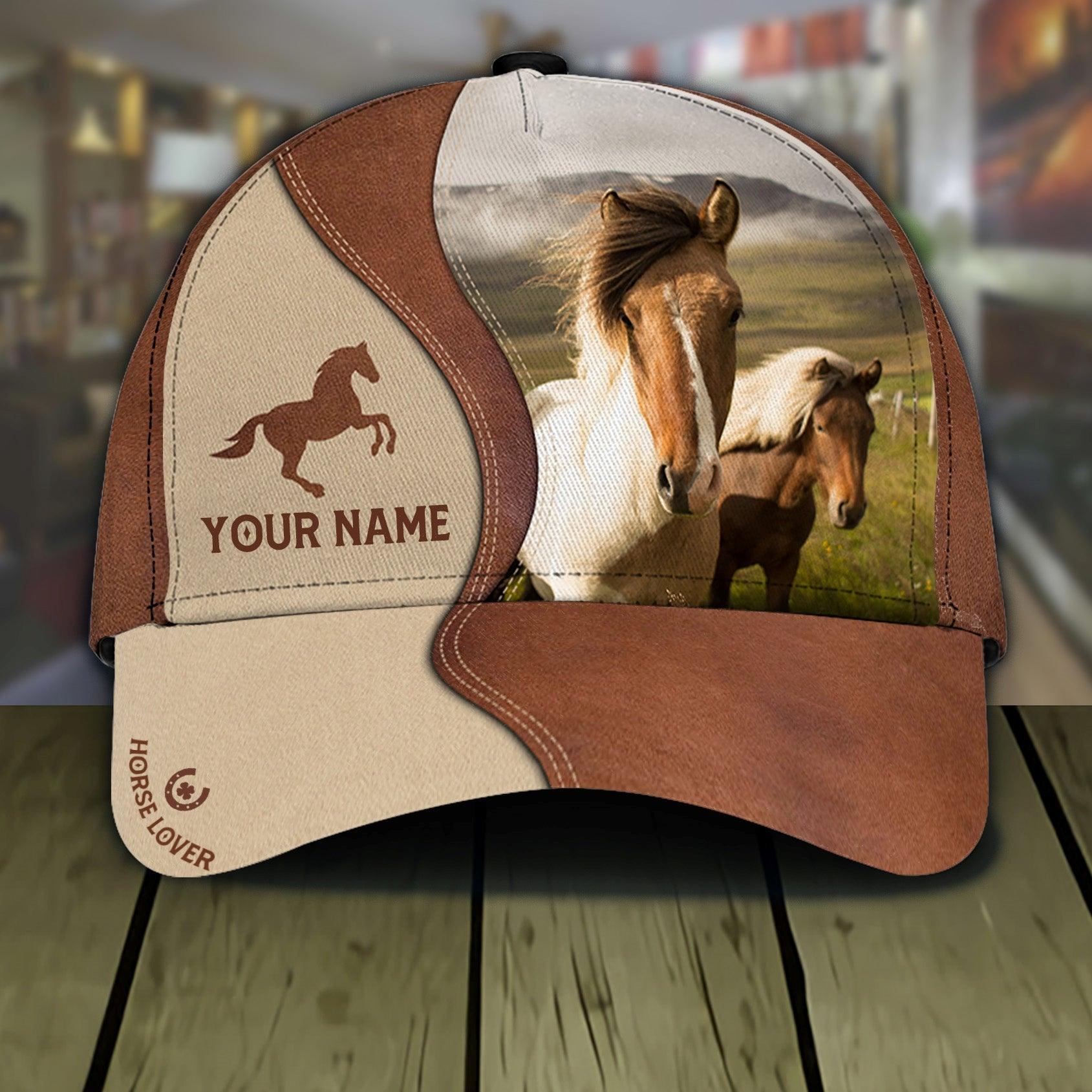 Personalized Horse Classic Cap, Personalized Gift for Horse Lovers Trucker Hats Custom Hats Gifts For Men & Women