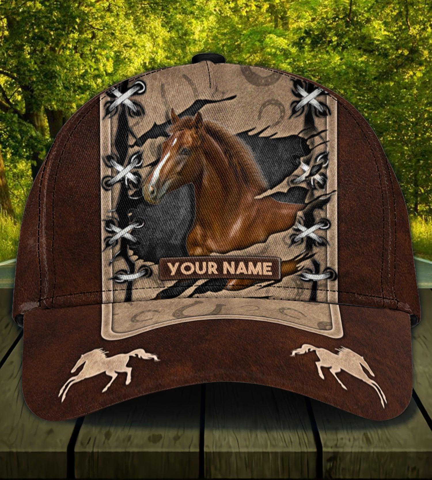 Personalized Horse Classic Cap, Personalized Gift for Horse Lovers Trucker Hats Custom Hats Gifts For Men & Women