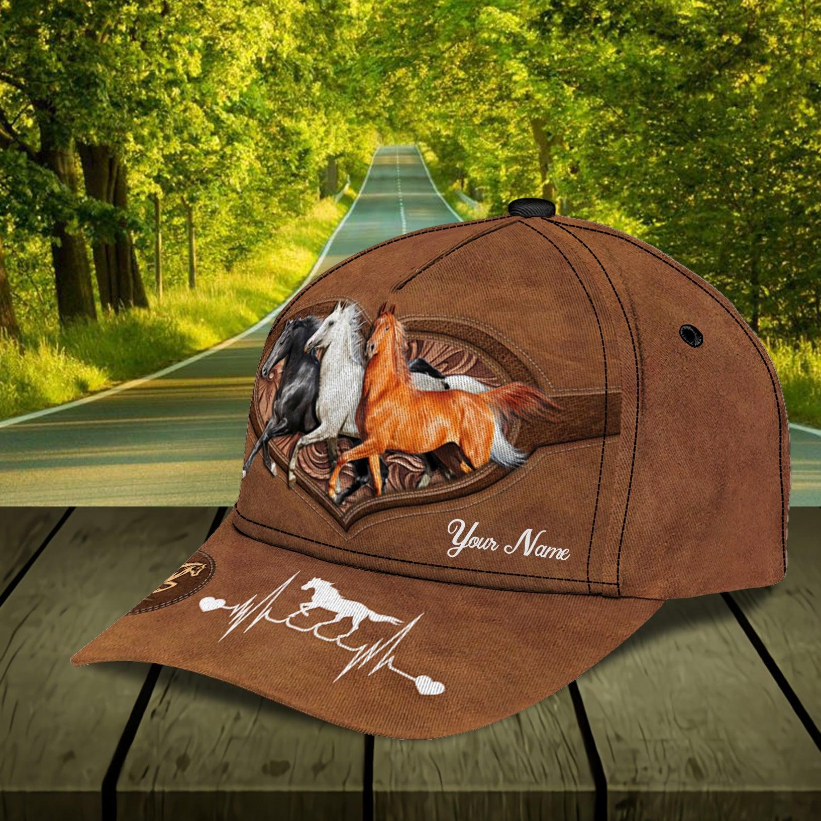 Personalized Horse Classic Cap, Personalized Gift for Horse Lovers Trucker Hats Custom Hats Gifts For Men & Women