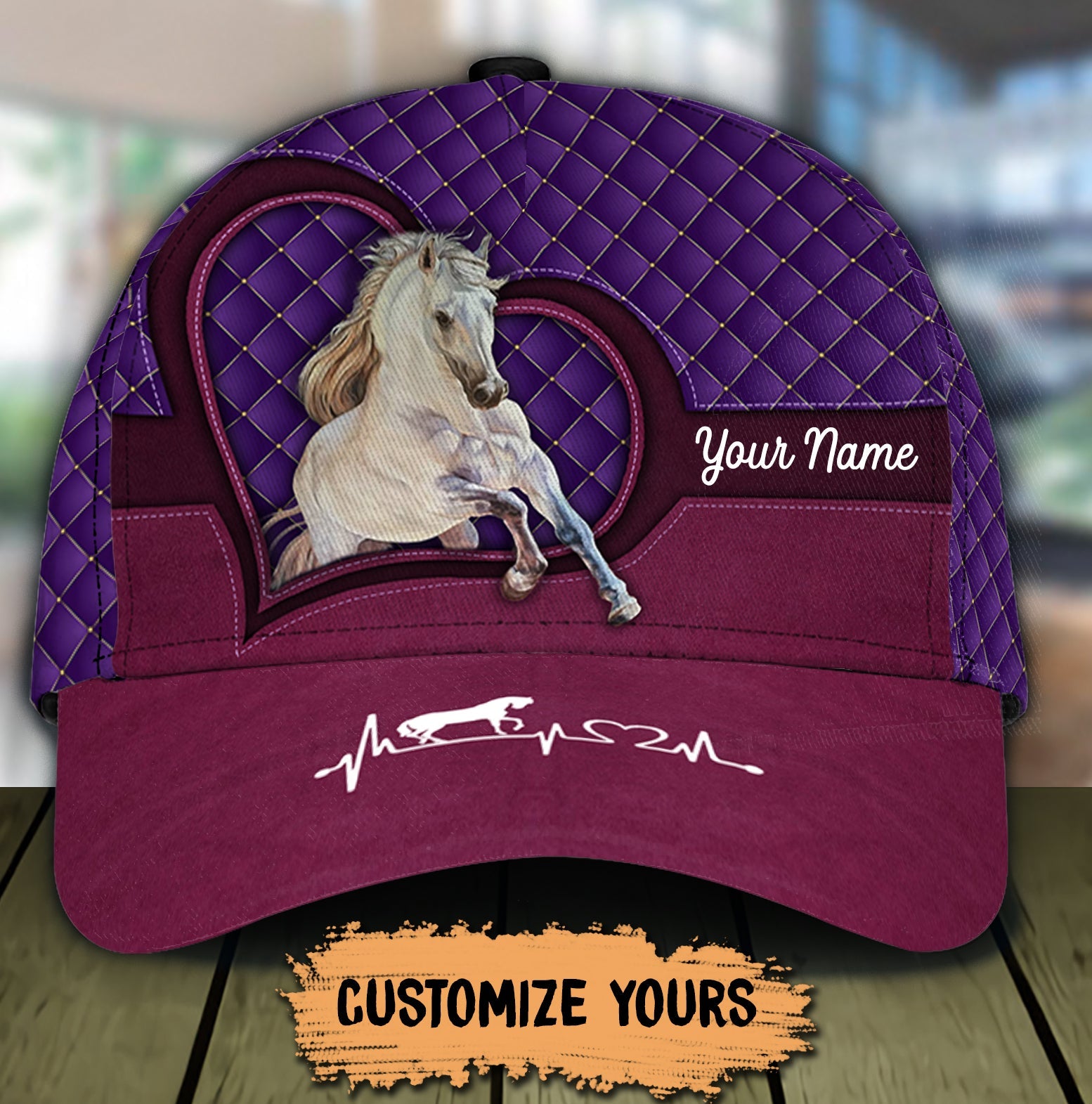 Personalized Horse Classic Cap, Personalized Gift for Horse Lovers  Trucker Hats Custom Hats Gifts For Men & Women