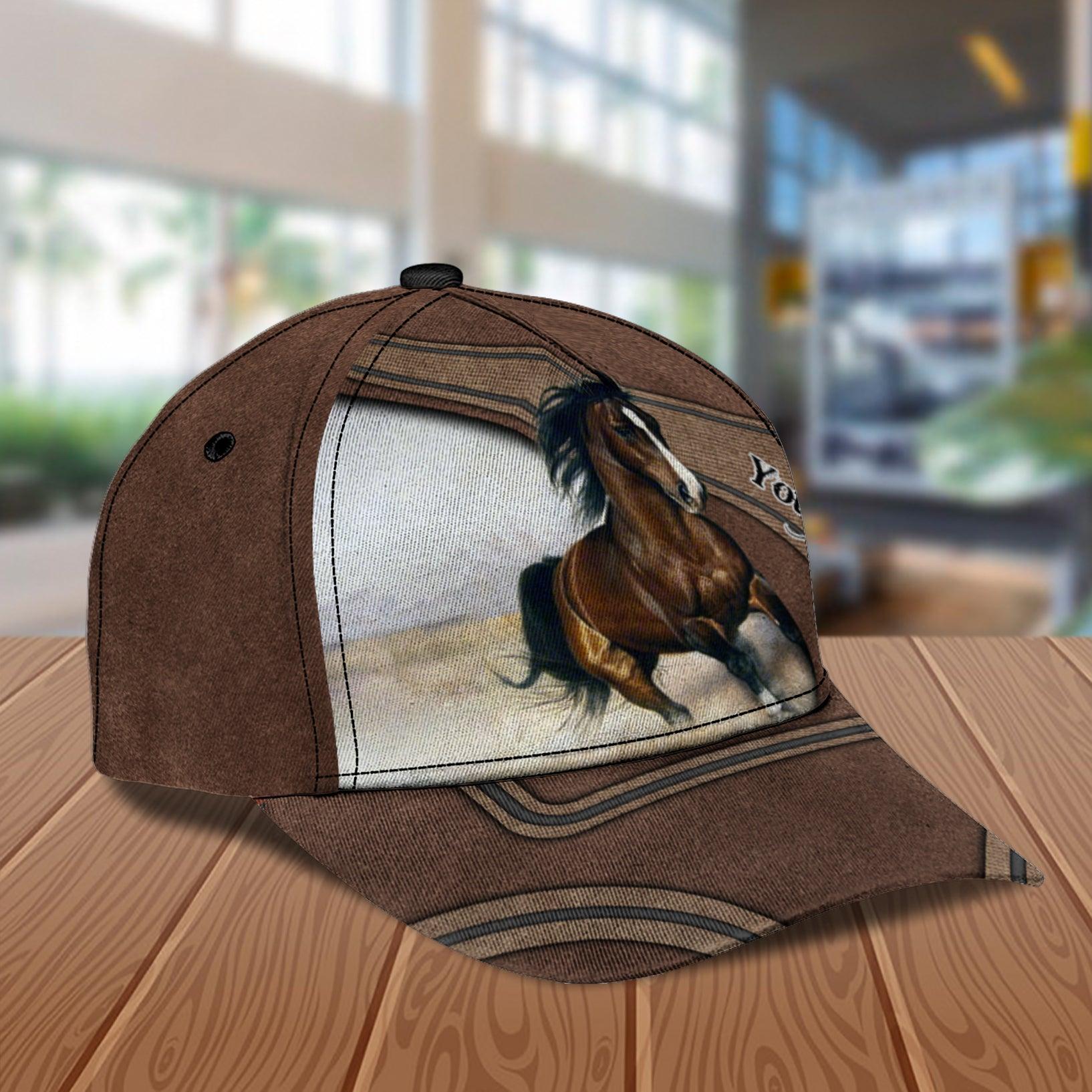 Personalized Horse Classic Cap, Personalized Gift for Horse Lovers Trucker Hats Custom Hats Gifts For Men & Women