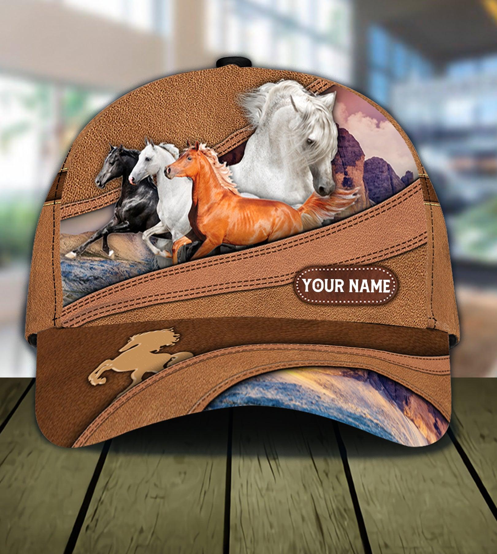 Personalized Horse Classic Cap, Personalized Gift for Horse Lovers Trucker Hats Custom Hats Gifts For Men & Women