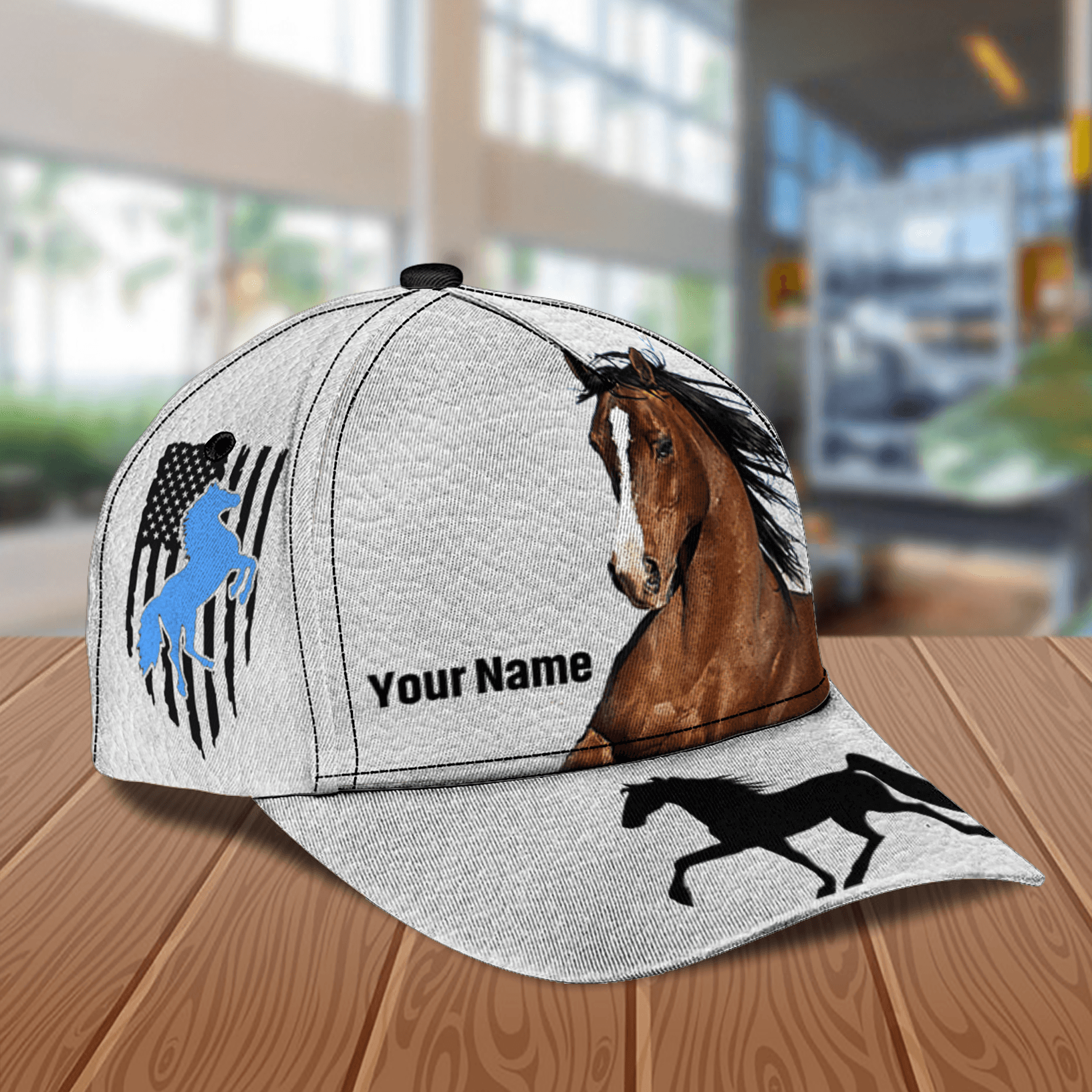 Personalized Horse Classic Cap, Personalized Gift for Horse Lovers Trucker Hats Custom Hats Gifts For Men & Women