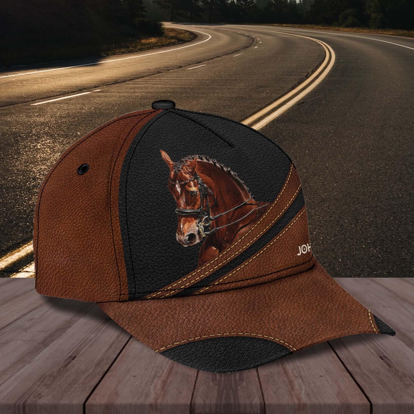 Personalized Horse Classic Cap, Personalized Gift for Horse Lovers Trucker Hats Custom Hats Gifts For Men & Women