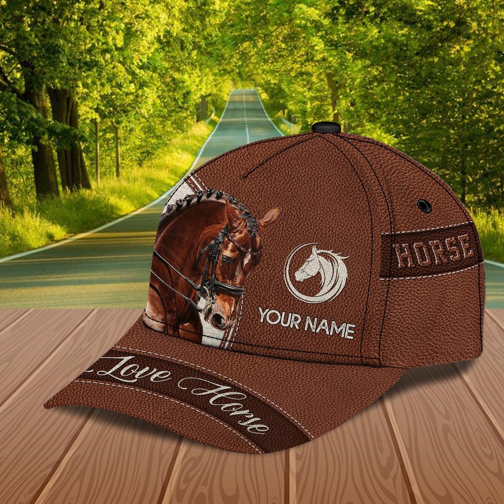 Personalized Horse Classic Cap, Personalized Gift for Horse Lovers Trucker Hats Custom Hats Gifts For Men & Women