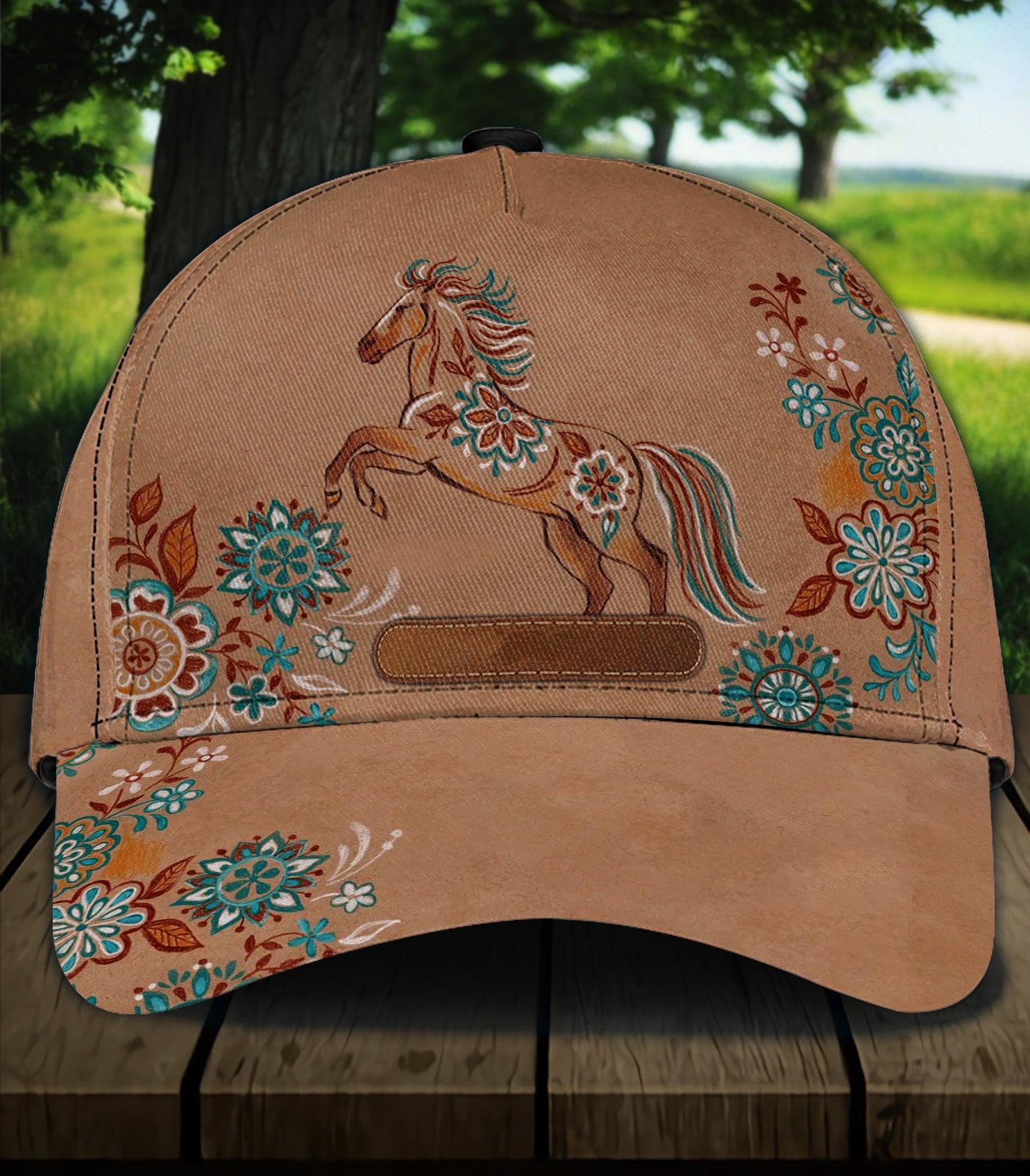 Personalized Horse Classic Cap, Personalized Gift for Horse Lovers Trucker Hats Custom Hats Gifts For Men & Women