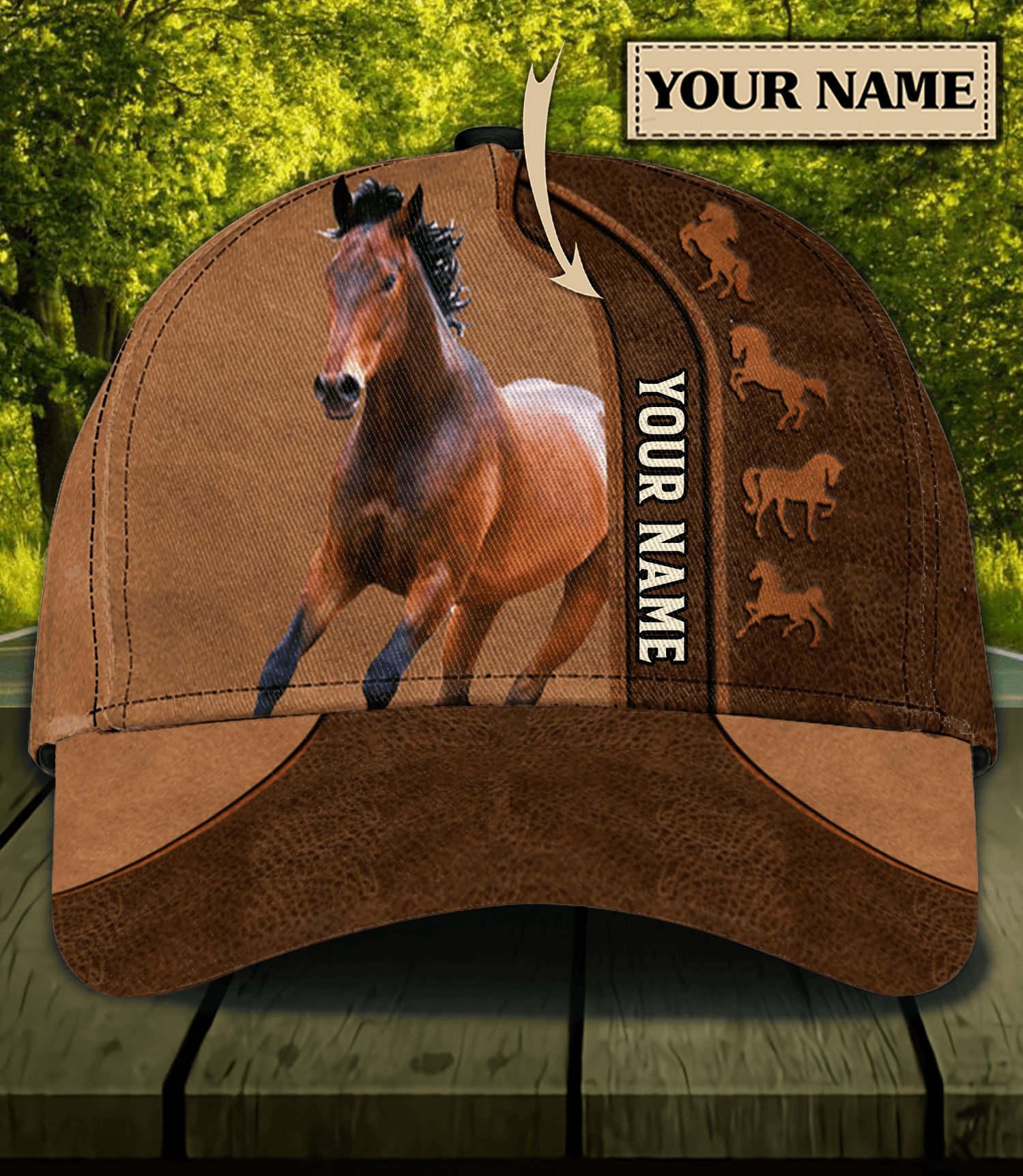 Personalized Horse Classic Cap, Personalized Gift for Horse Lovers Trucker Hats Custom Hats Gifts For Men & Women
