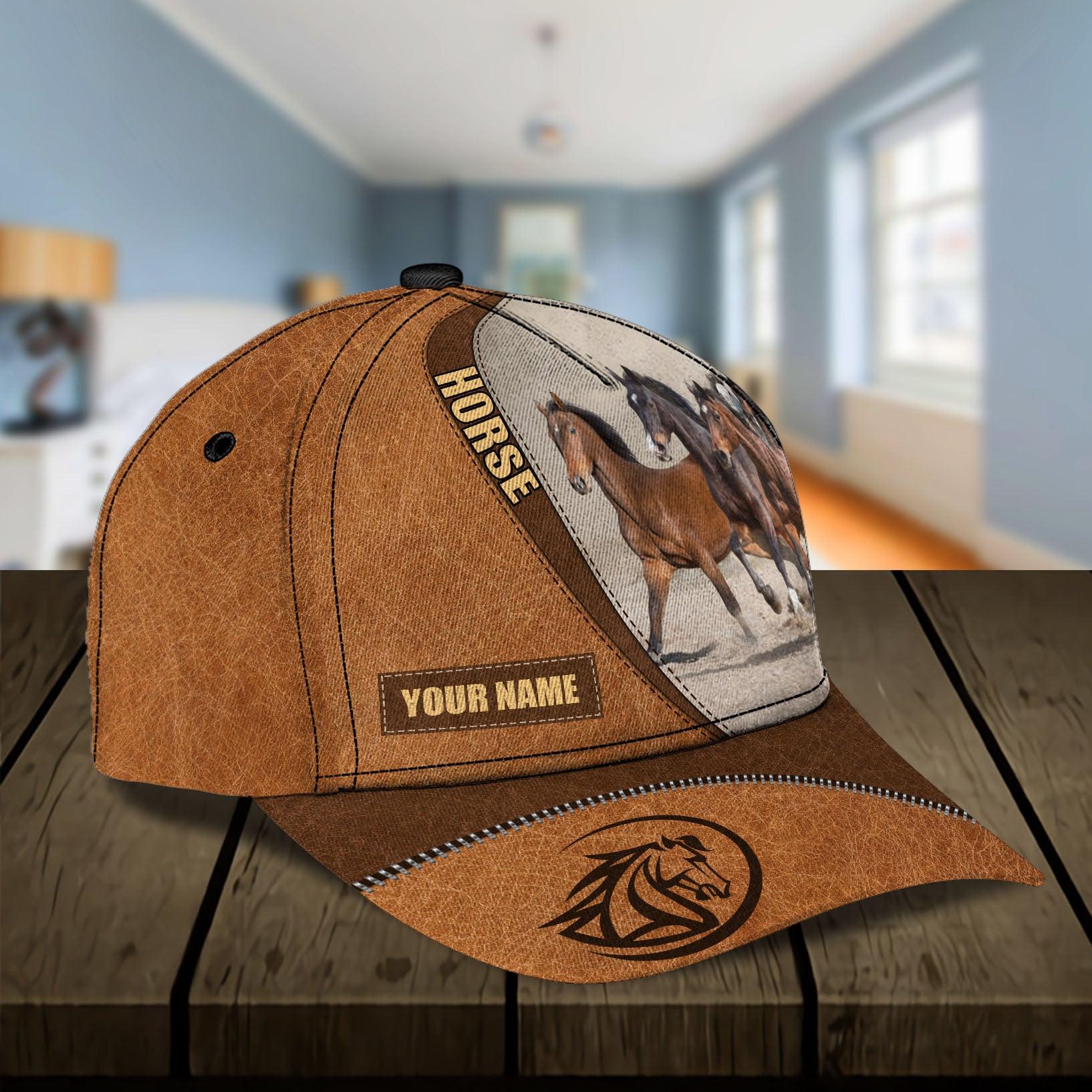 Personalized Horse Classic Cap, Personalized Gift for Horse Lovers Trucker Hats Custom Hats Gifts For Men & Women