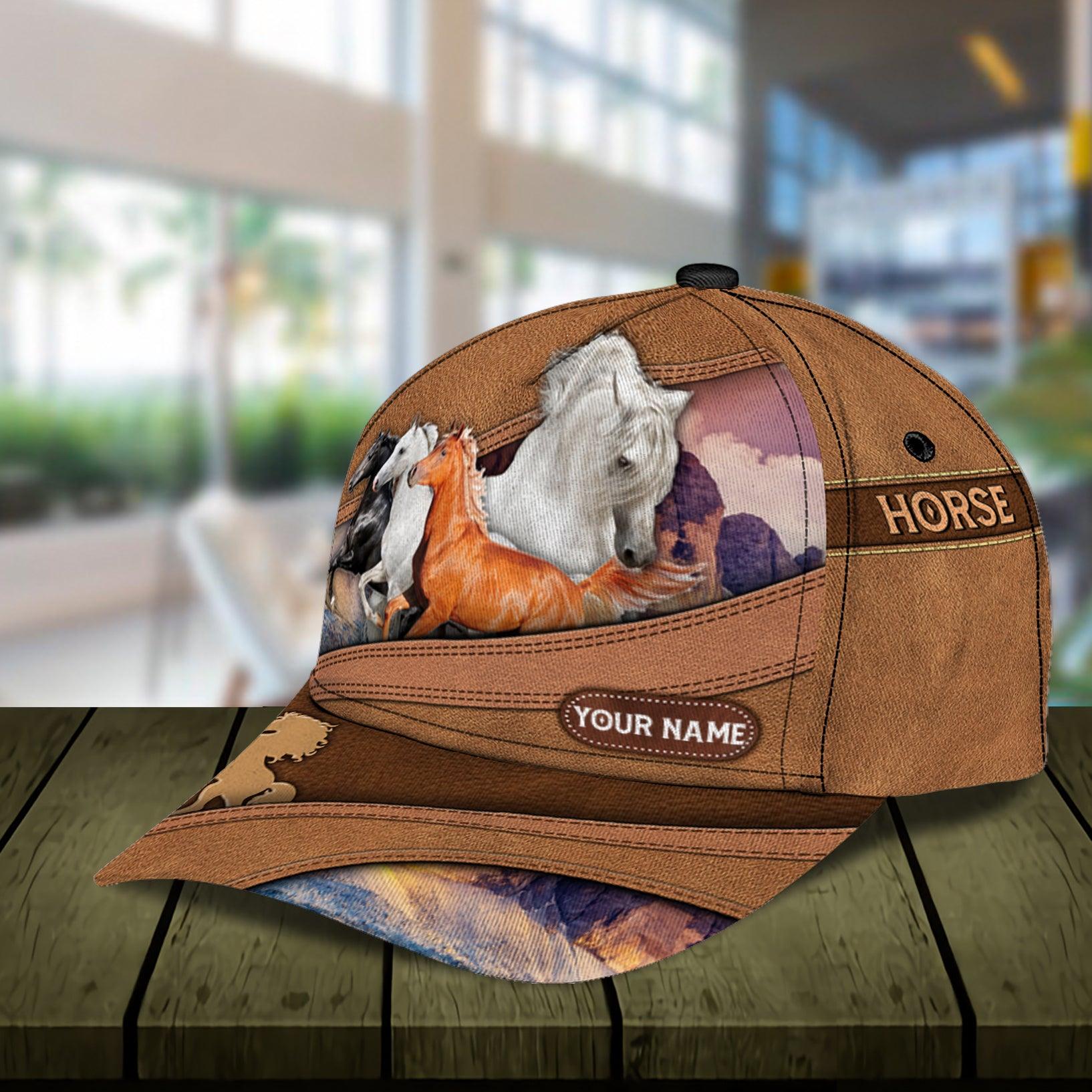 Personalized Horse Classic Cap, Personalized Gift for Horse Lovers Trucker Hats Custom Hats Gifts For Men & Women