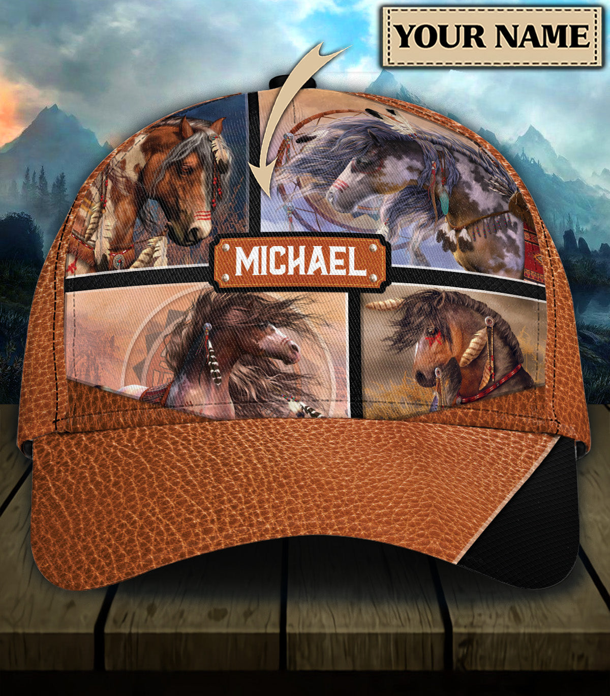 Personalized Horse Classic Cap, Personalized Gift for Horse Lovers Trucker Hats Custom Hats Gifts For Men & Women