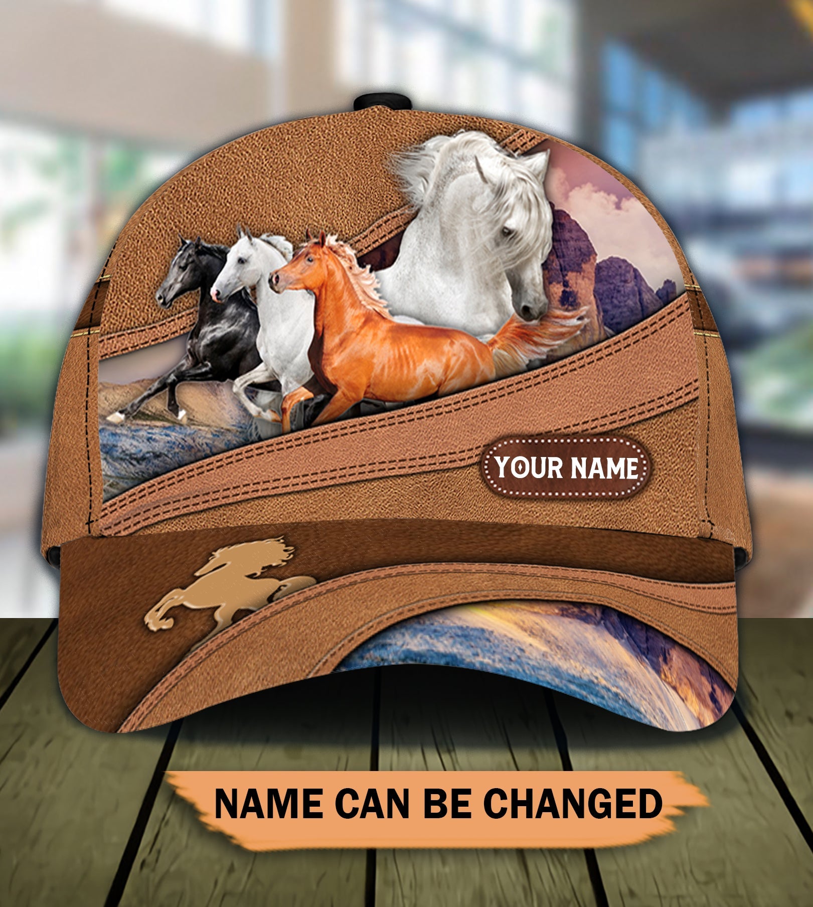 Personalized Horse Classic Cap, Personalized Gift for Horse Lovers Trucker Hats Custom Hats Gifts For Men & Women