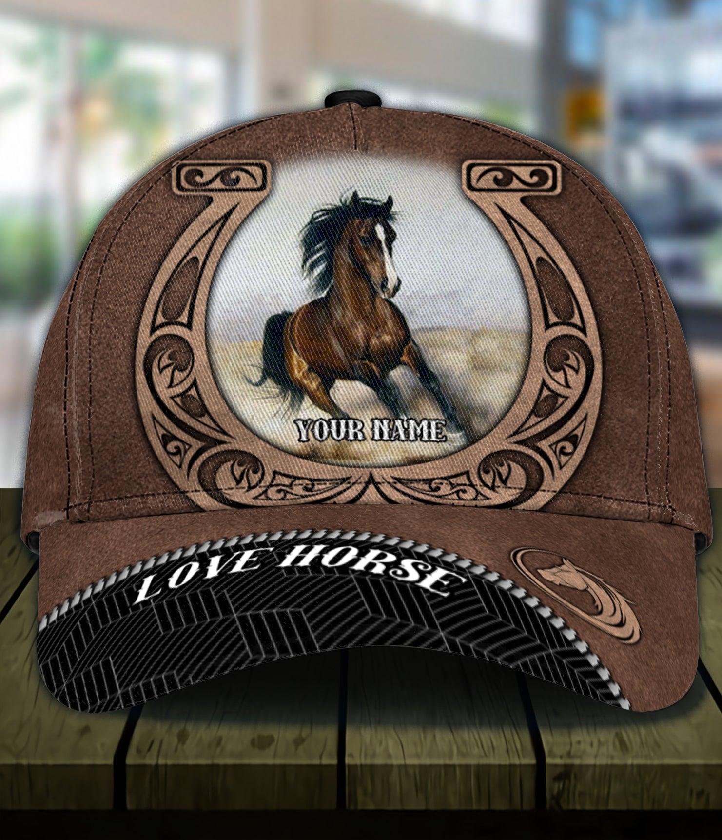 Personalized Horse Classic Cap, Personalized Gift for Horse Lovers Trucker Hats Custom Hats Gifts For Men & Women