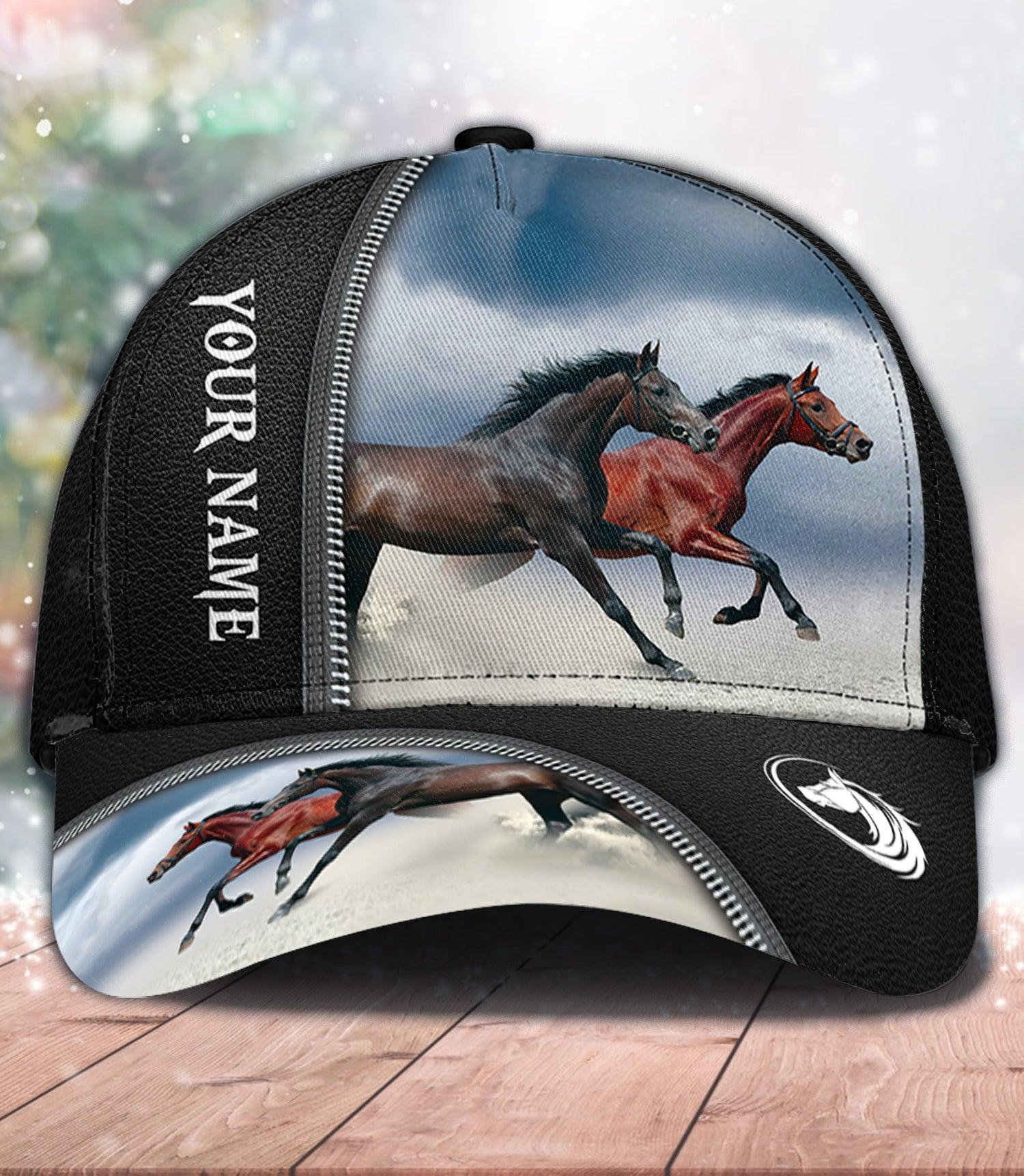 Personalized Horse Classic Cap, Personalized Gift for Horse Lovers Trucker Hats Custom Hats Gifts For Men & Women