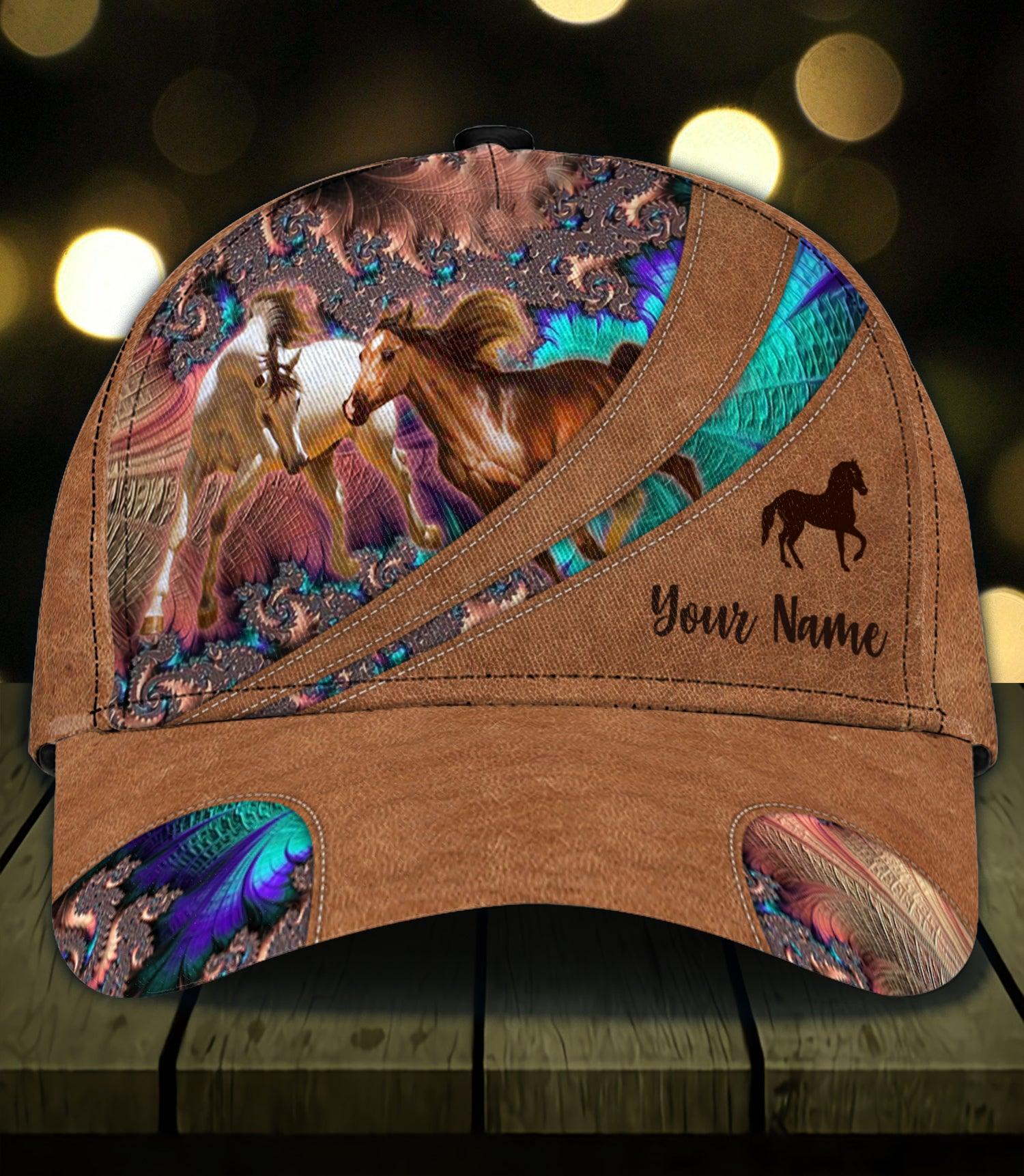 Personalized Horse Classic Cap, Personalized Gift for Horse Lovers Trucker Hats Custom Hats Gifts For Men & Women