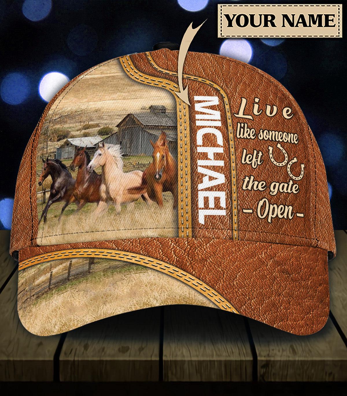 Personalized Horse Classic Cap, Personalized Gift for Horse Lovers Trucker Hats Custom Hats Gifts For Men & Women