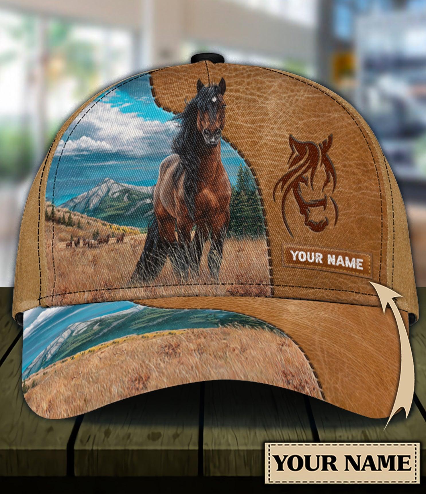 Personalized Horse Classic Cap, Personalized Gift for Horse Lovers Trucker Hats Custom Hats Gifts For Men & Women