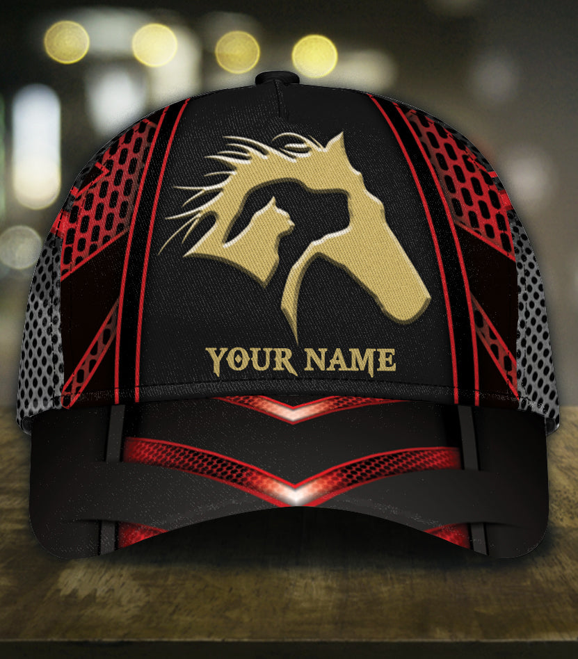 Personalized Horse Classic Cap, Personalized Gift for Horse Lovers Trucker Hats Custom Hats Gifts For Men & Women