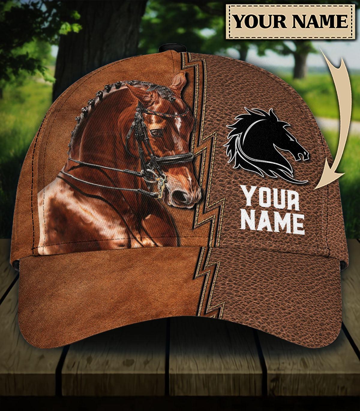 Personalized Horse Classic Cap, Personalized Gift for Horse Lovers Trucker Hats Custom Hats Gifts For Men & Women
