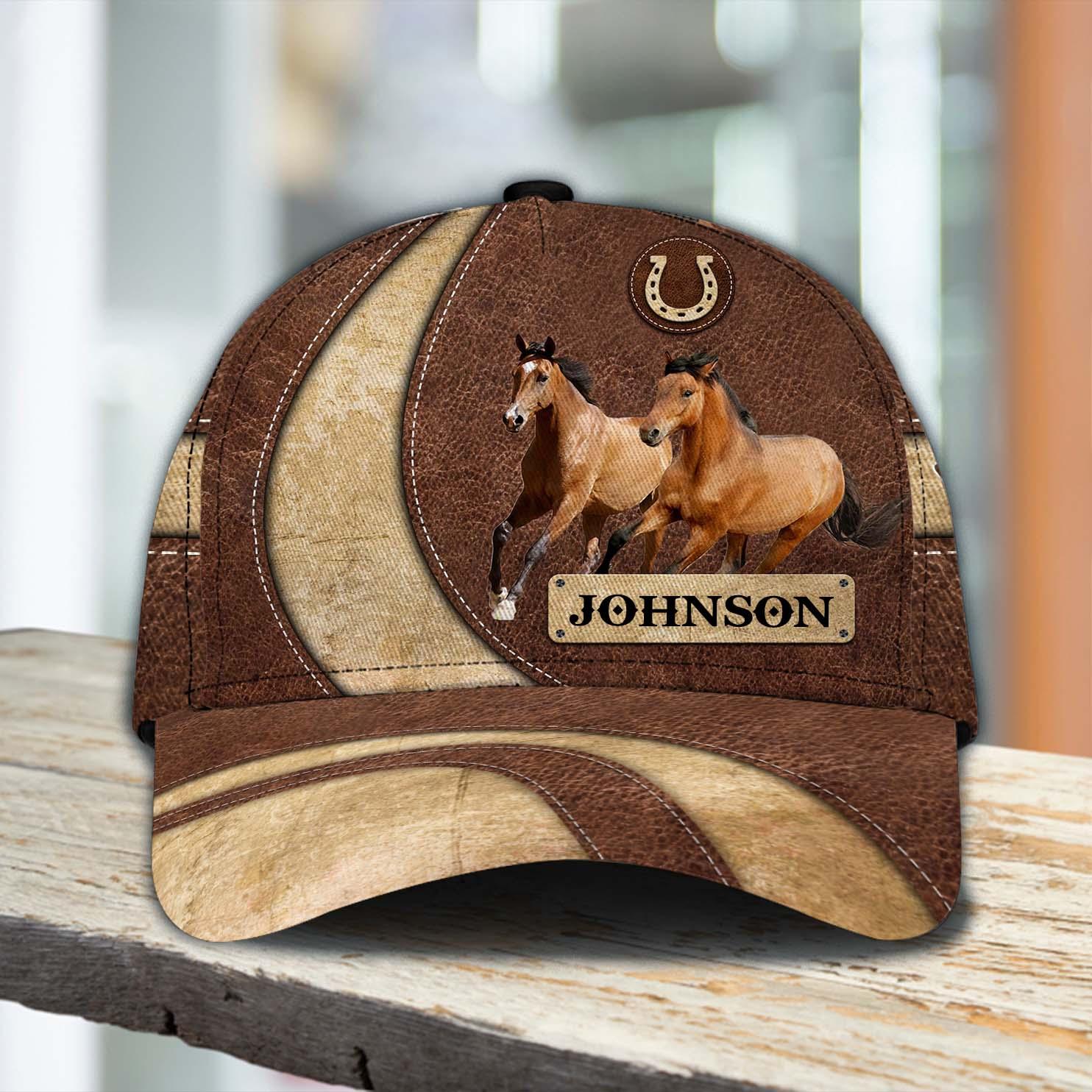 Personalized Horse Classic Cap, Personalized Gift for Horse Lovers Trucker Hats Custom Hats Gifts For Men & Women