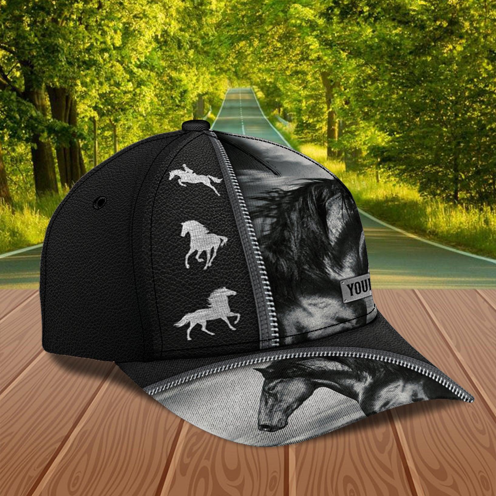 Personalized Horse Classic Cap, Personalized Gift for Horse Lovers Trucker Hats Custom Hats Gifts For Men & Women