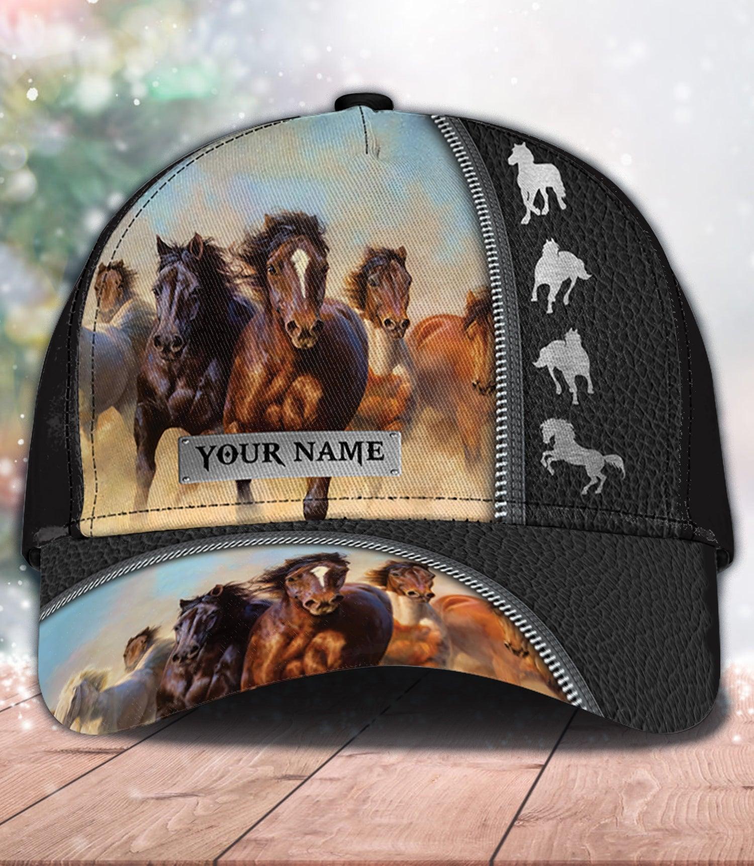 Personalized Horse Classic Cap, Personalized Gift for Horse Lovers Trucker Hats Custom Hats Gifts For Men & Women