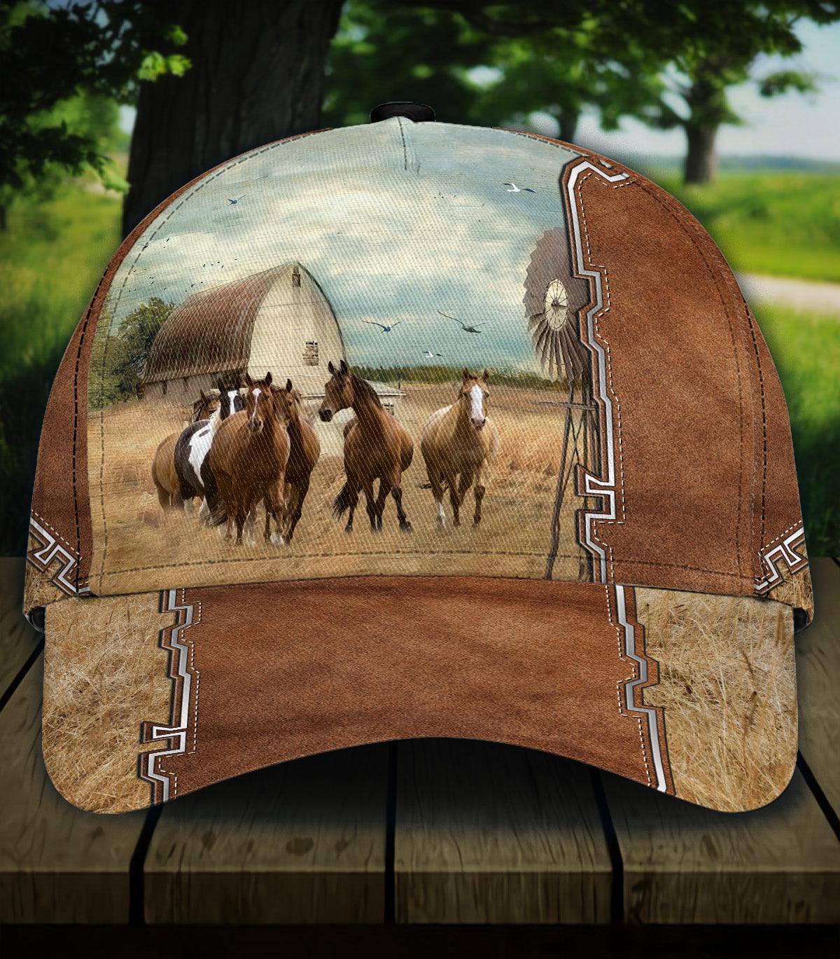 Personalized Horse Classic Cap, Personalized Gift for Horse Lovers Trucker Hats Custom Hats Gifts For Men & Women