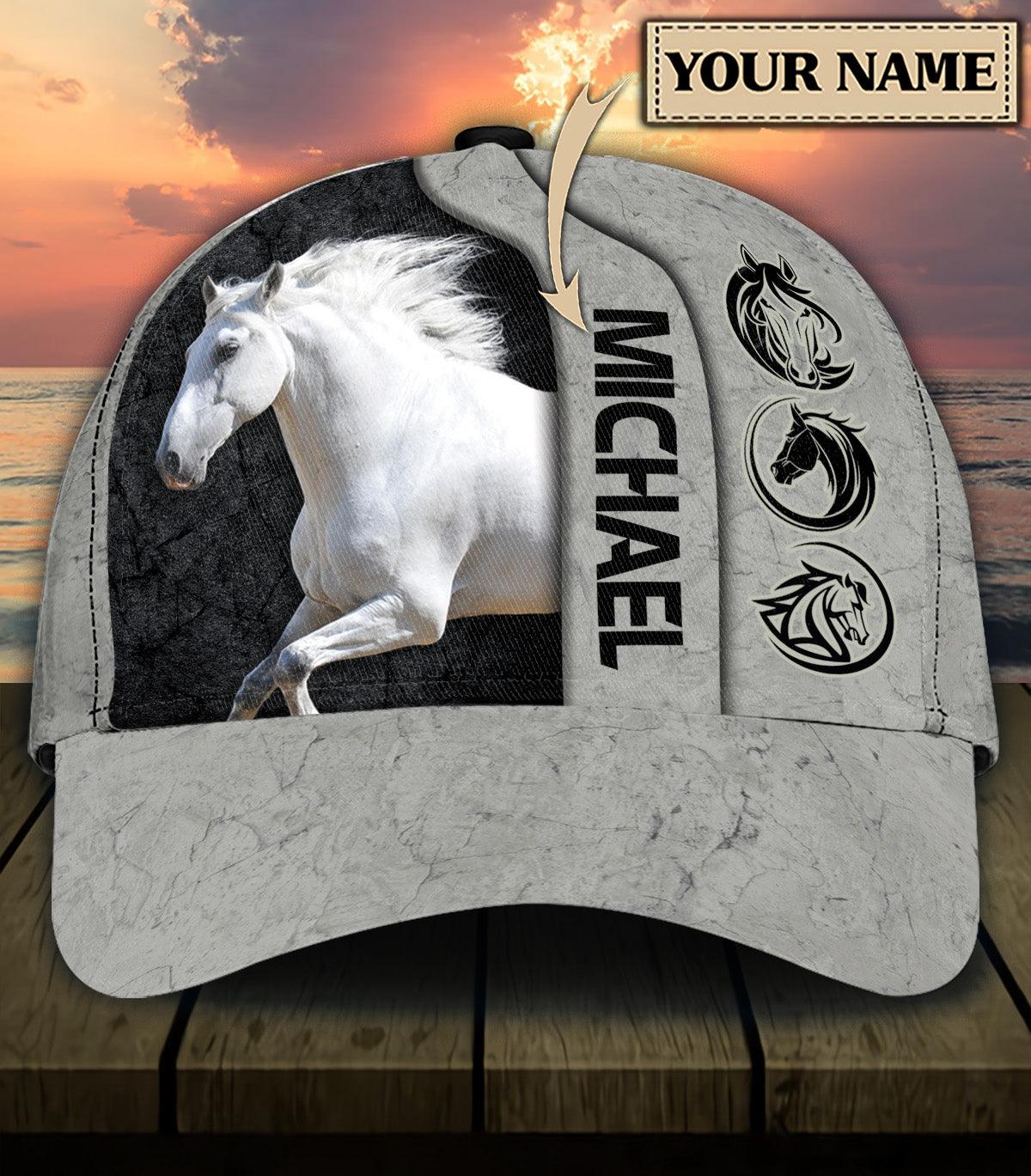 Personalized Horse Classic Cap, Personalized Gift for Horse Lovers Trucker Hats Custom Hats Gifts For Men & Women